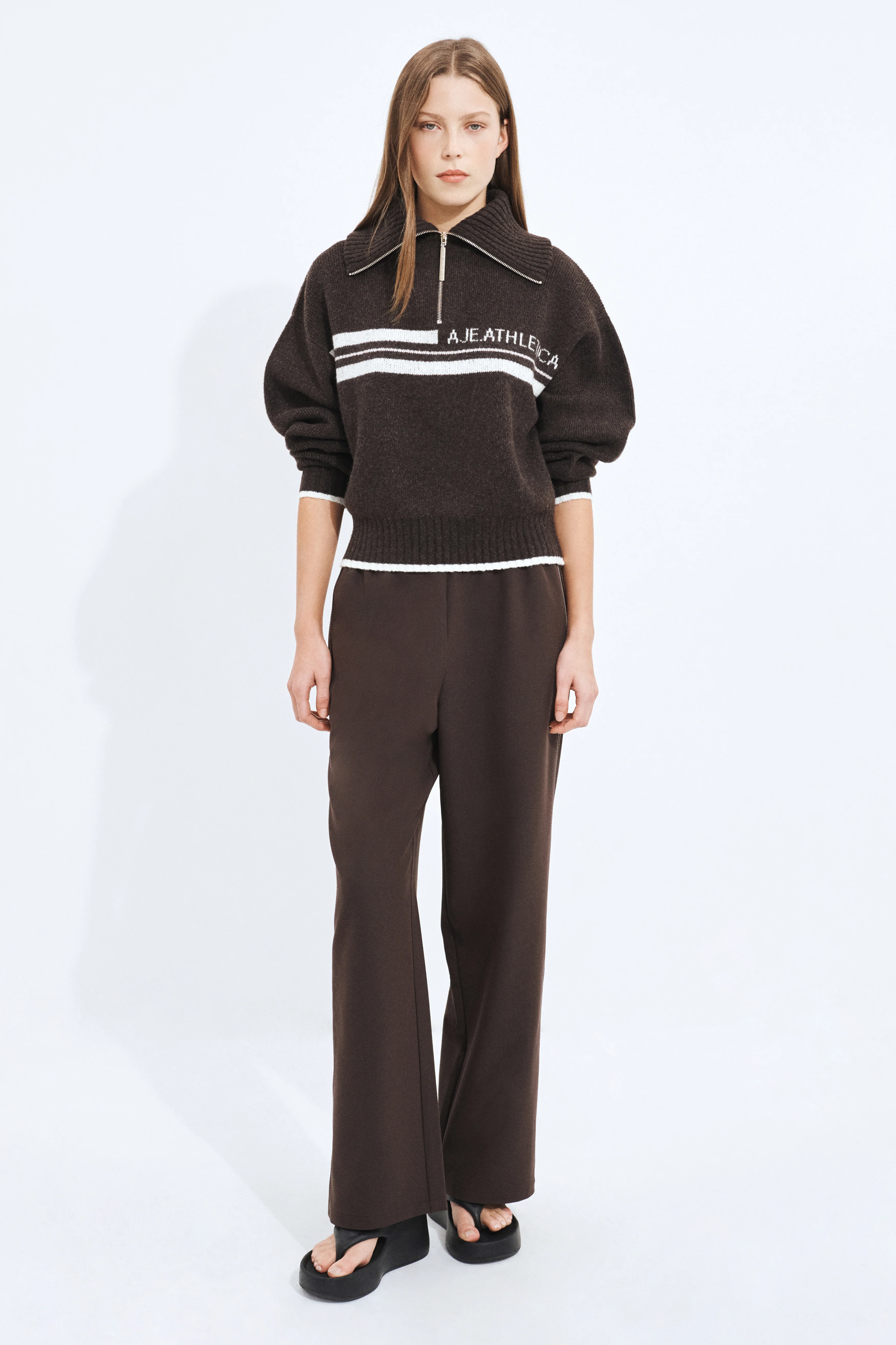 1/4 Zip Stripe Logo Knit - Image 3