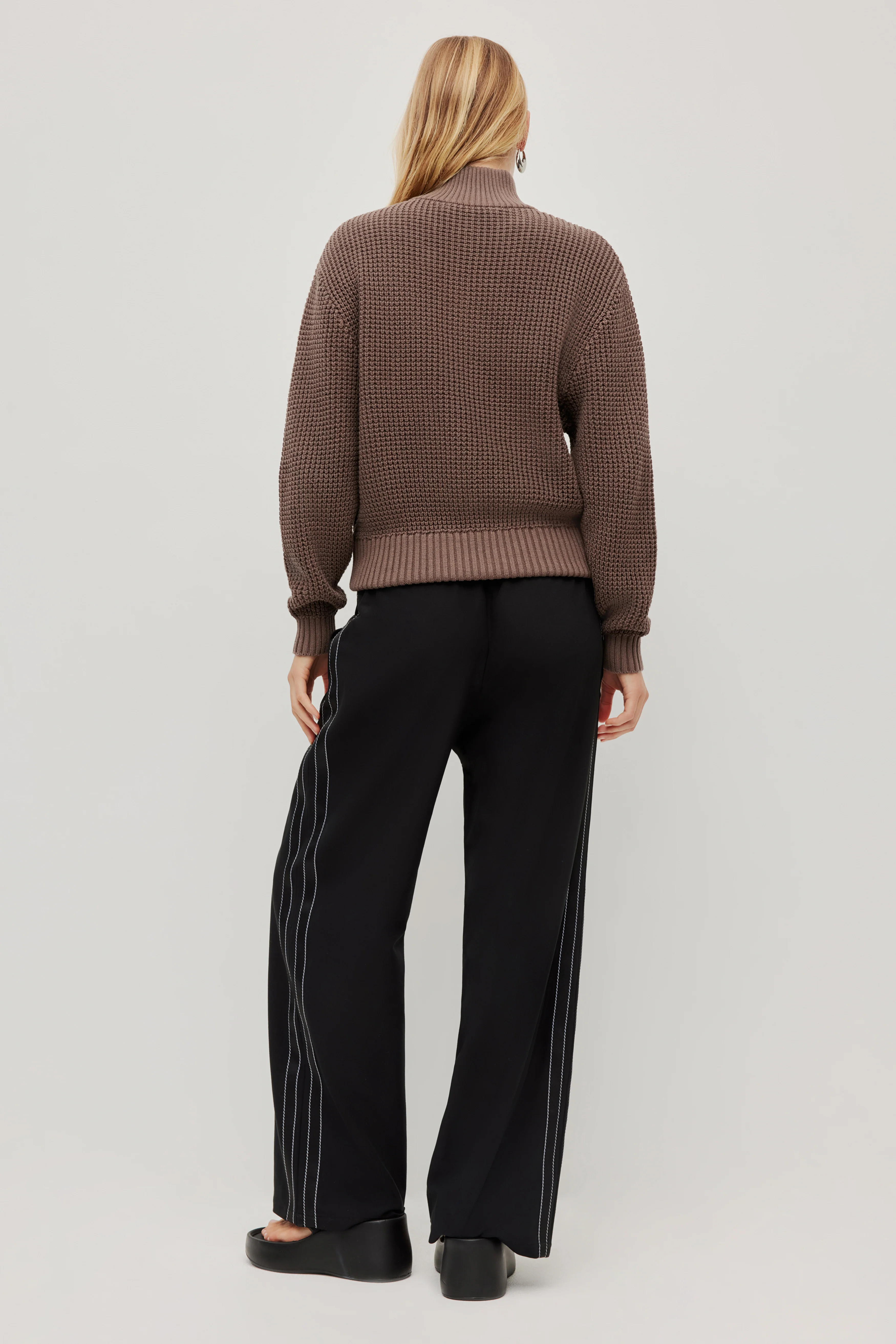 1/4 Zip Waffle Knit Jumper - Image 6