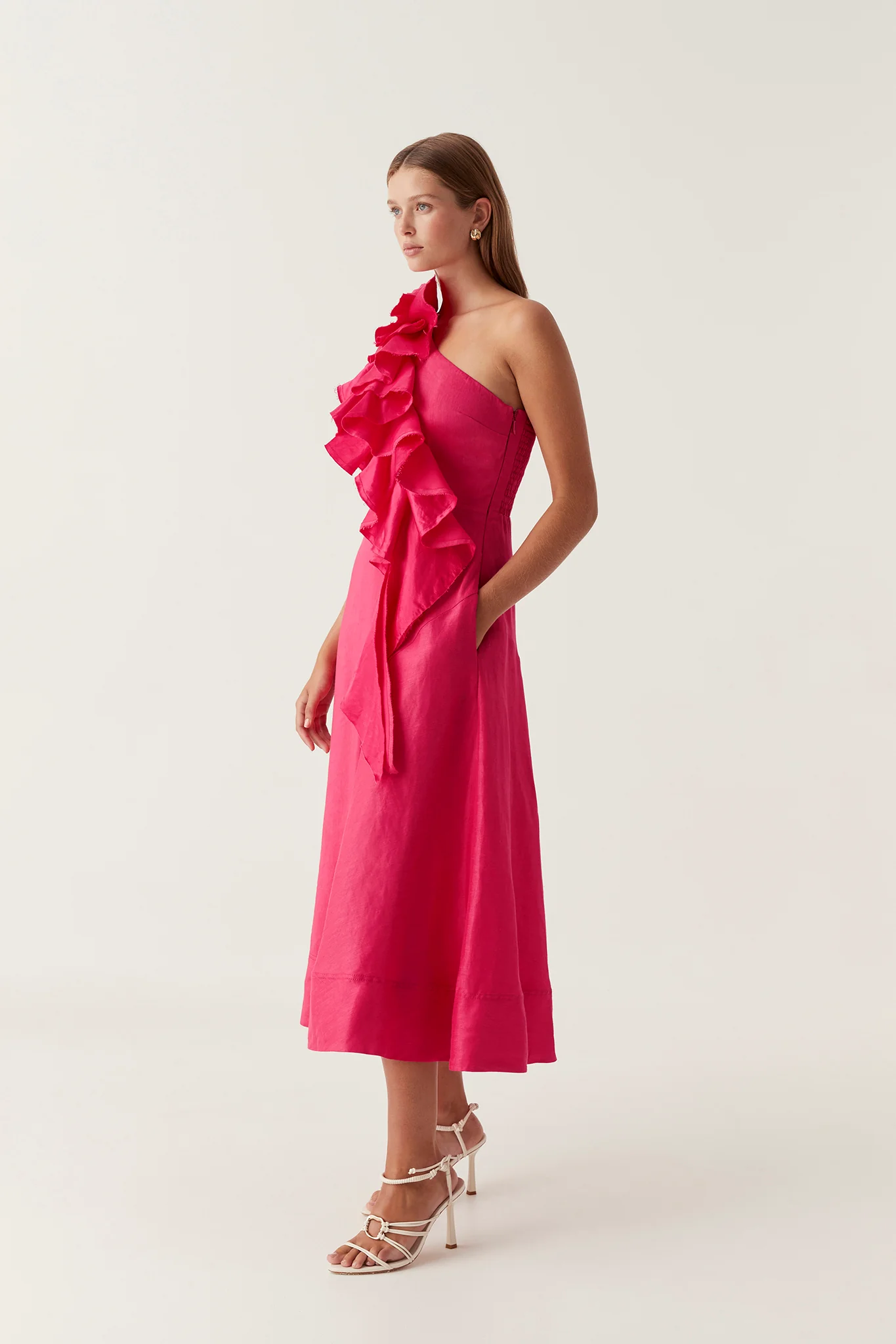 Adelia Ruffle Midi Dress - Image 3