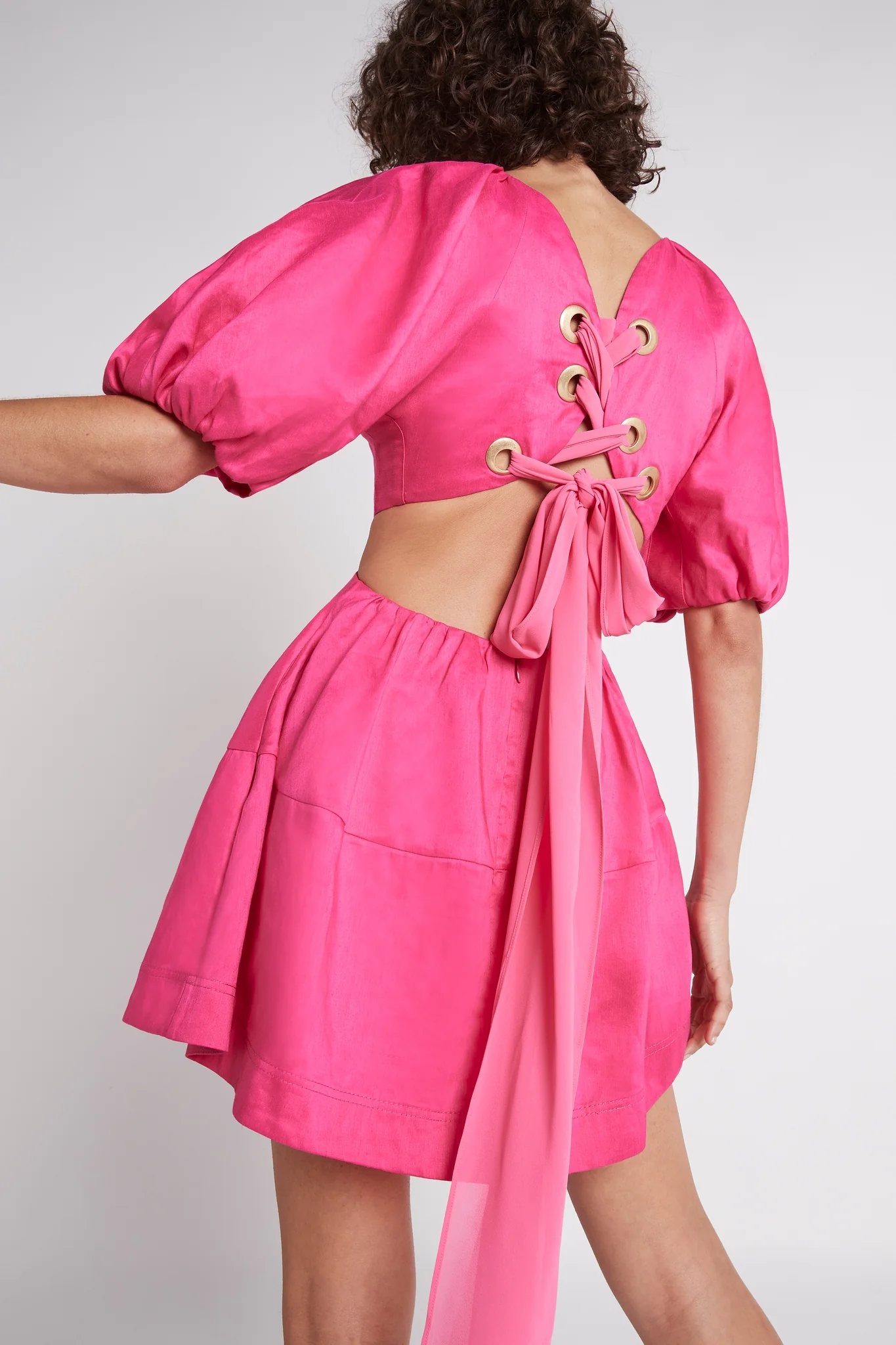 Admiration Lace-Up Mini Dress