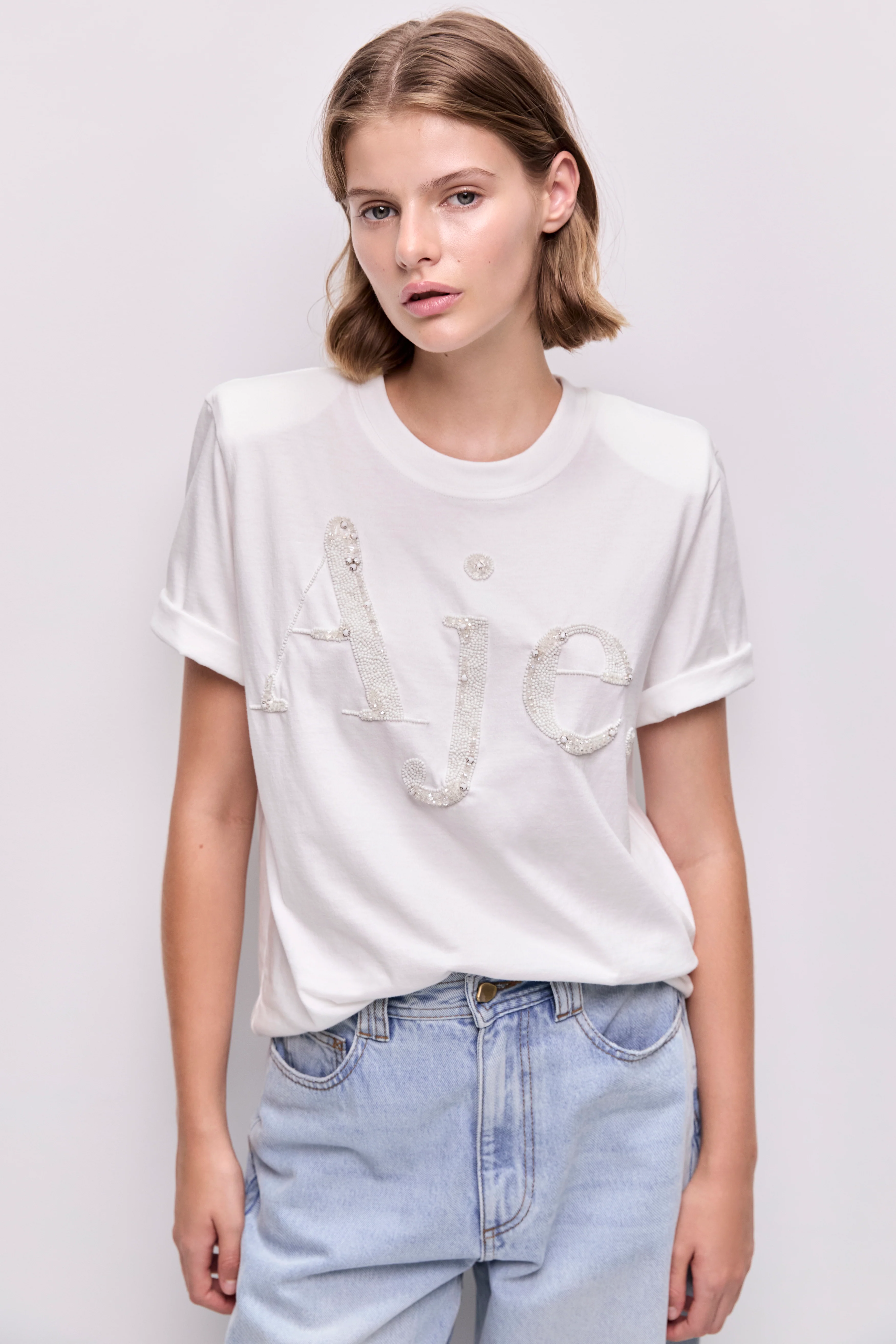 Aimee Beaded Logo Tee - Image 2