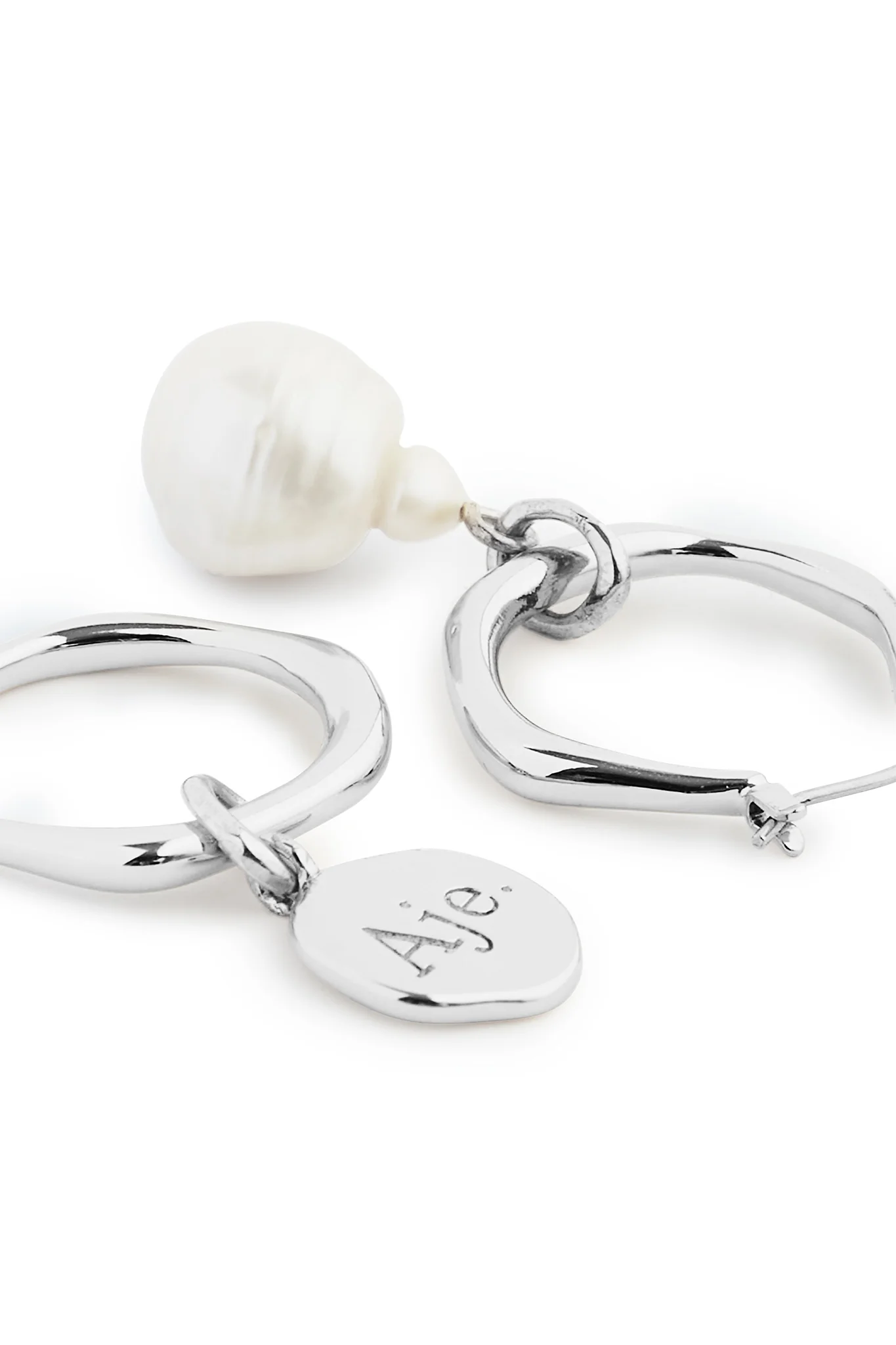 Aje Organic Hoop Pearl Earring - Image 3