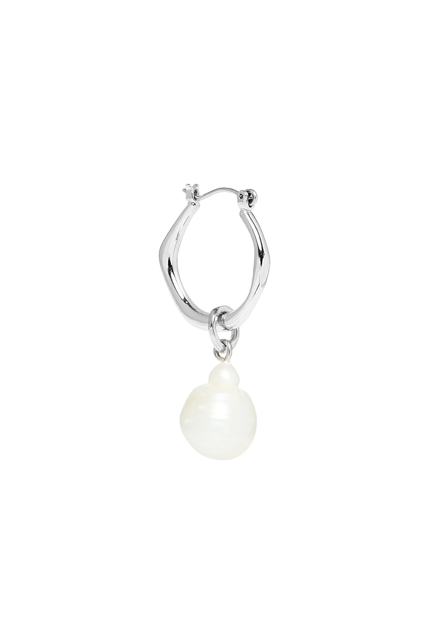 Aje Organic Hoop Pearl Earring - Image 4