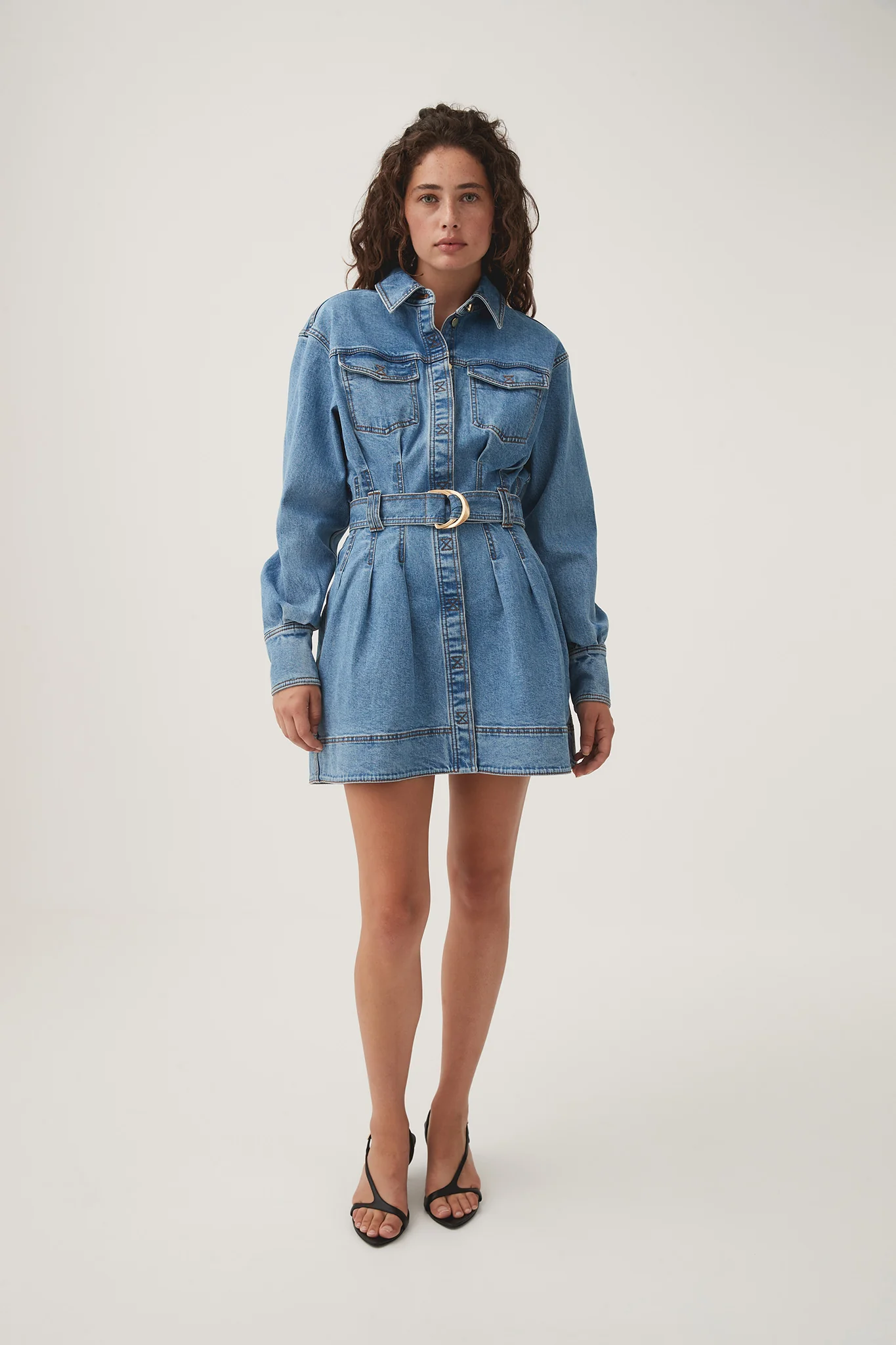 Aradia Denim Mini Dress - Image 3