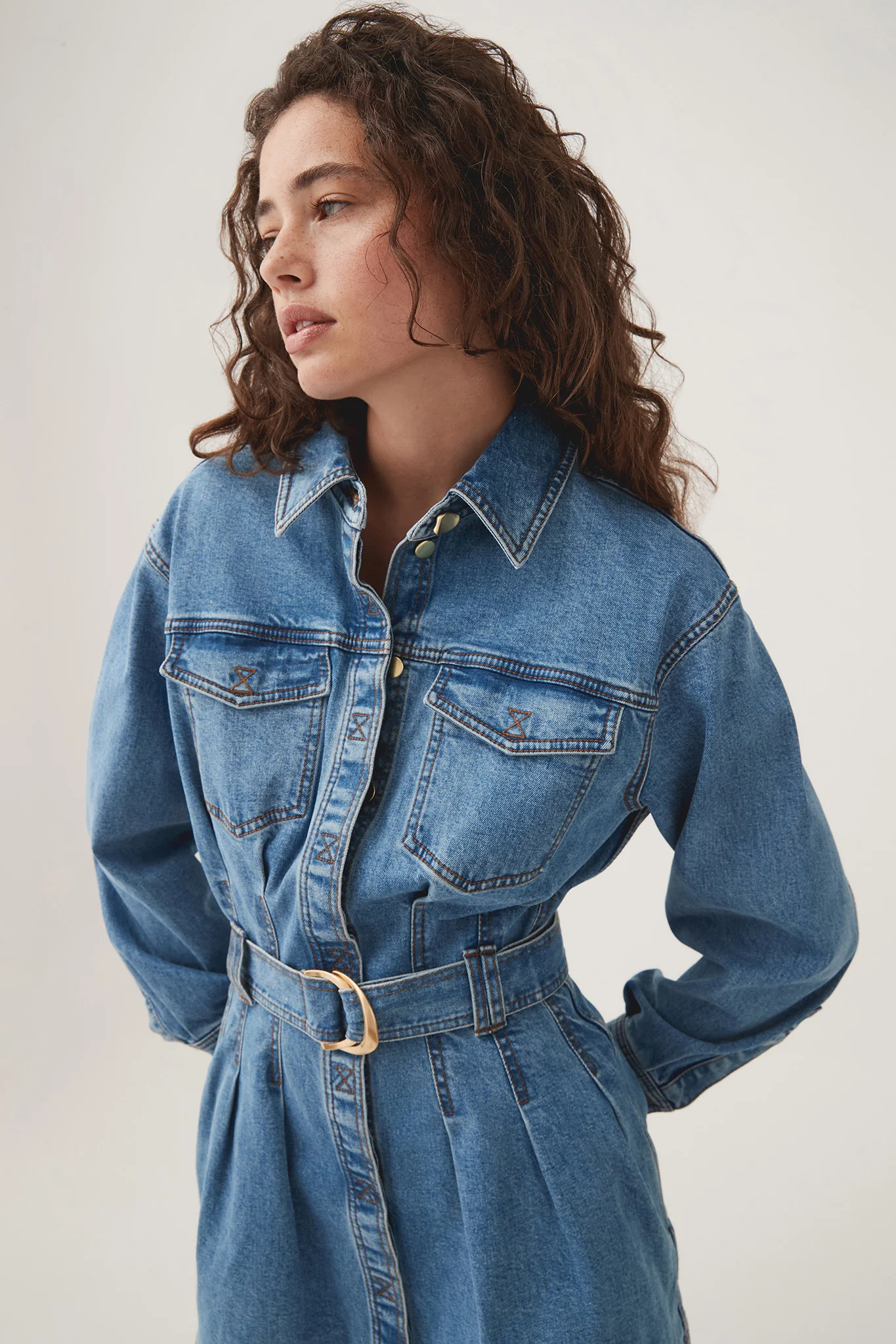 Aradia Denim Mini Dress - Image 4