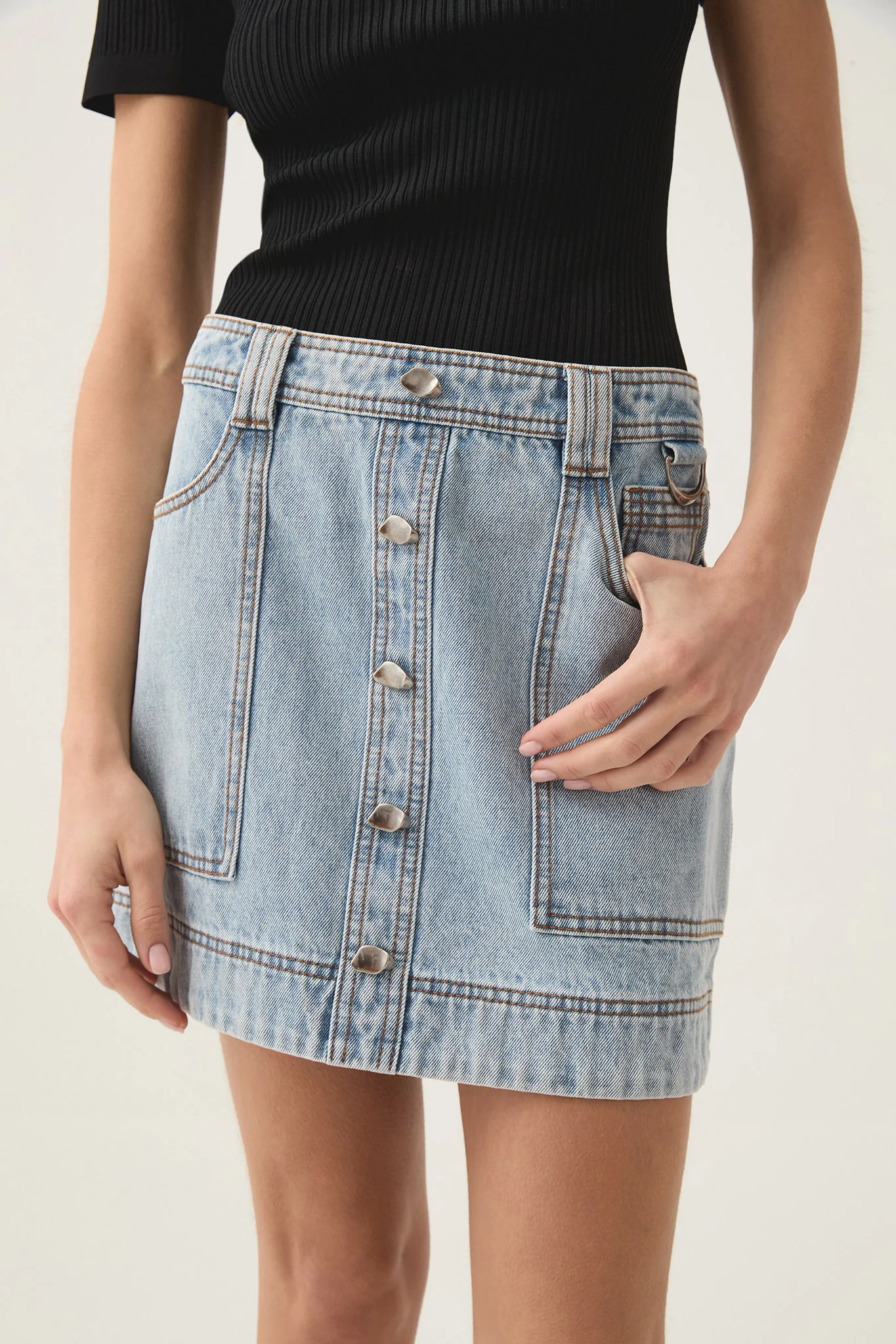 Aura Denim Mini Skirt - Image 3