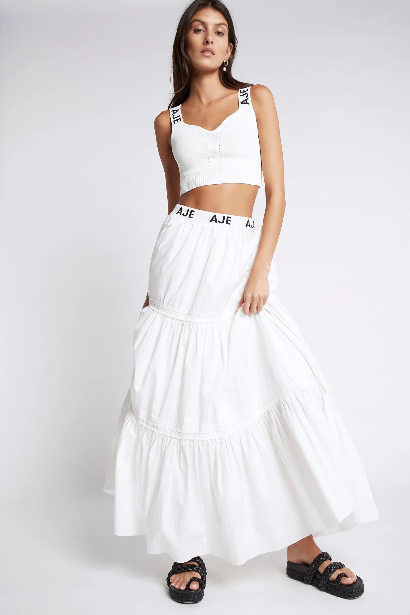 Bardot Logo Tiered Midi Skirt - Image 3
