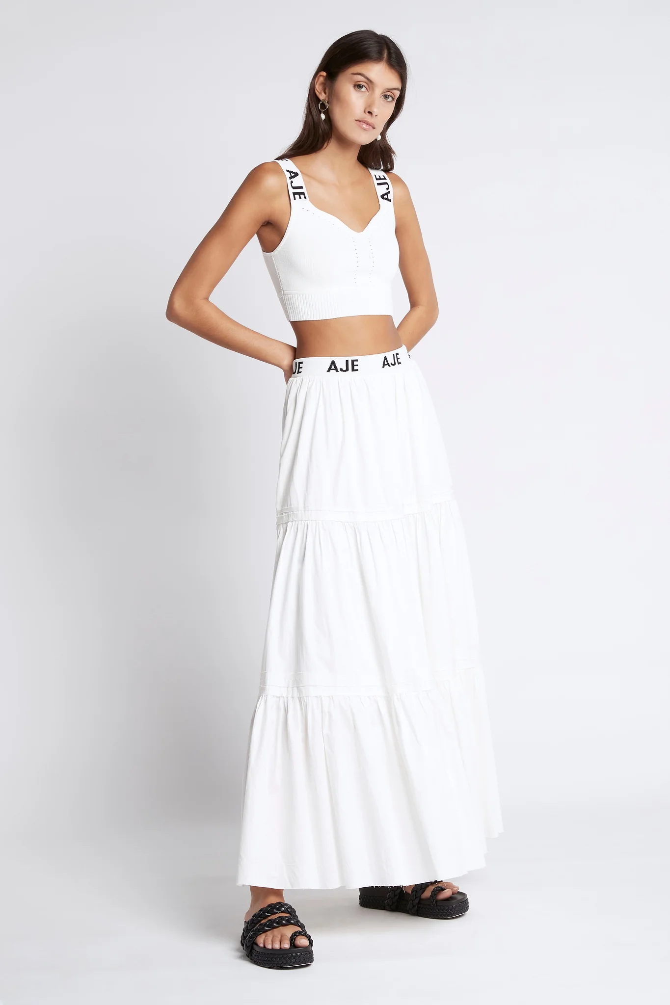Bardot Logo Tiered Midi Skirt - Image 5