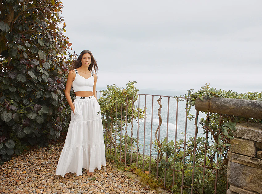 Bardot Logo Tiered Midi Skirt - Image 7
