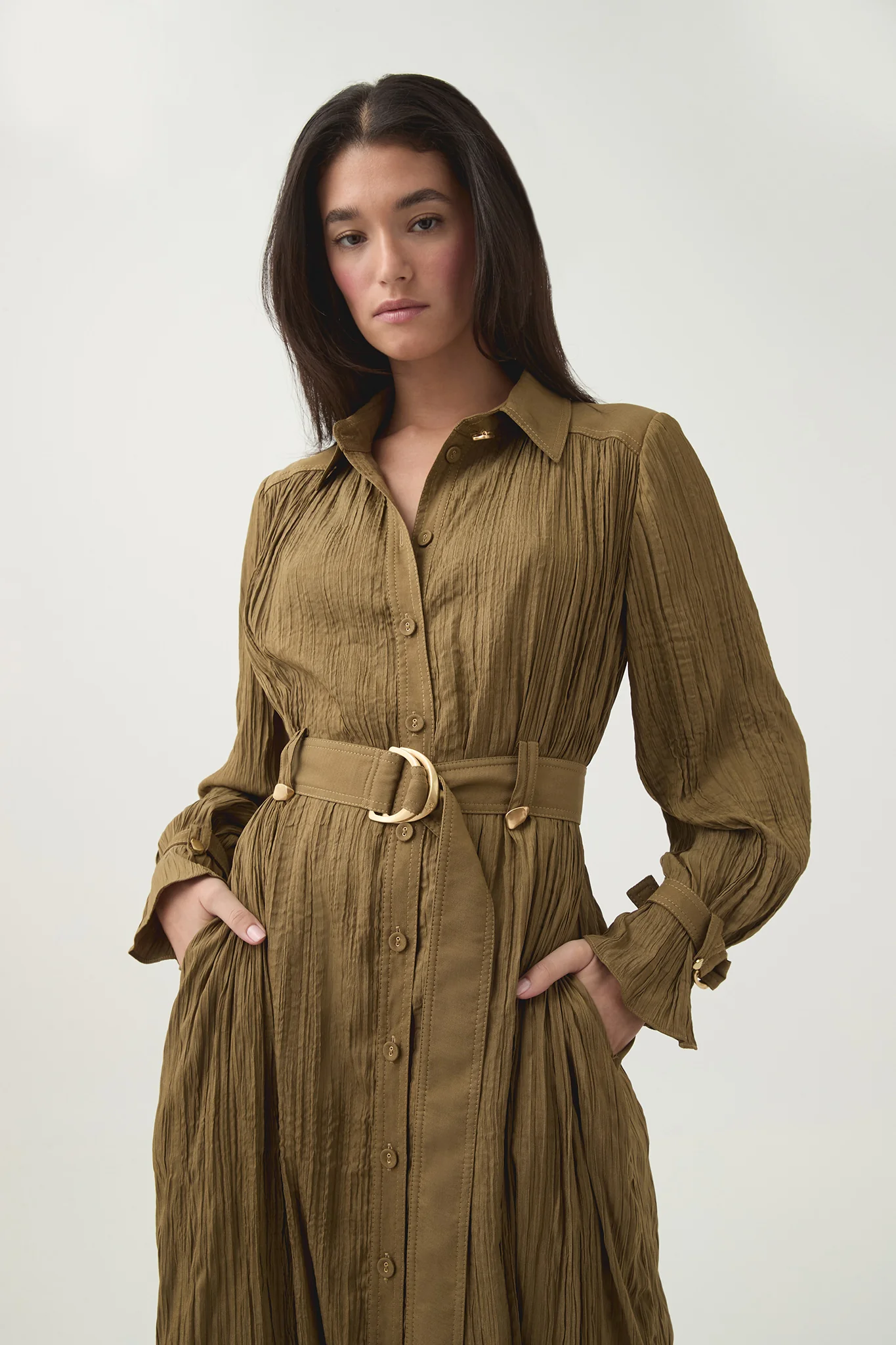 Bays Crushed Pleat Midi Dress - Image 4