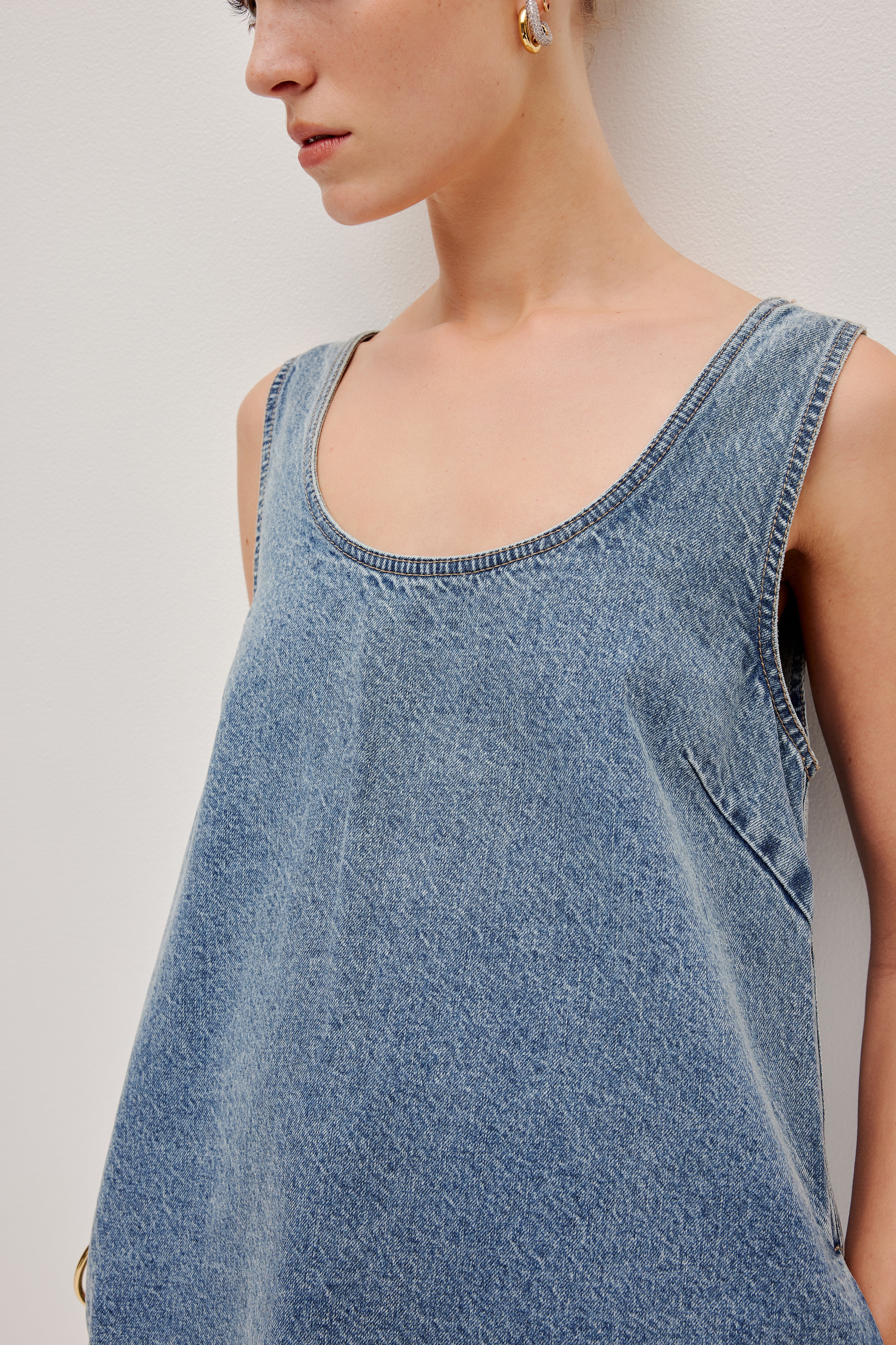 Blues Denim Mini Dress - Image 4