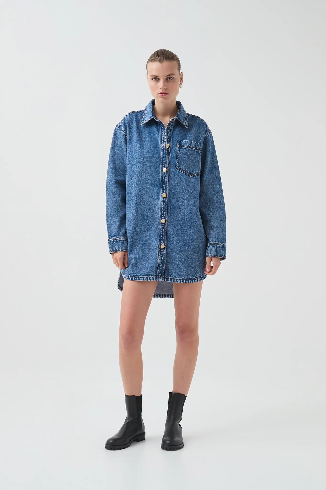 Blues Denim Shirt Dress - Image 3