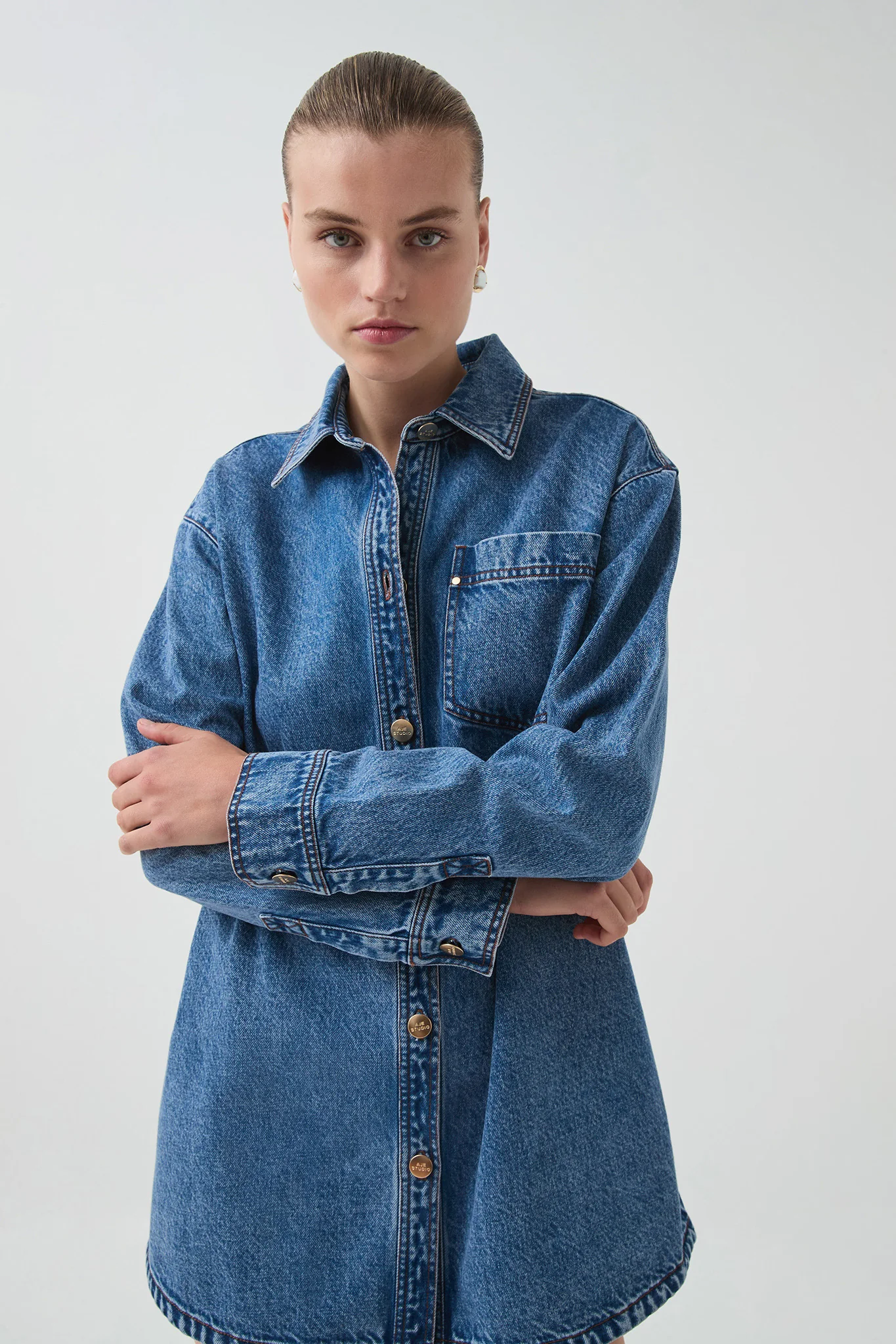 Blues Denim Shirt Dress - Image 4