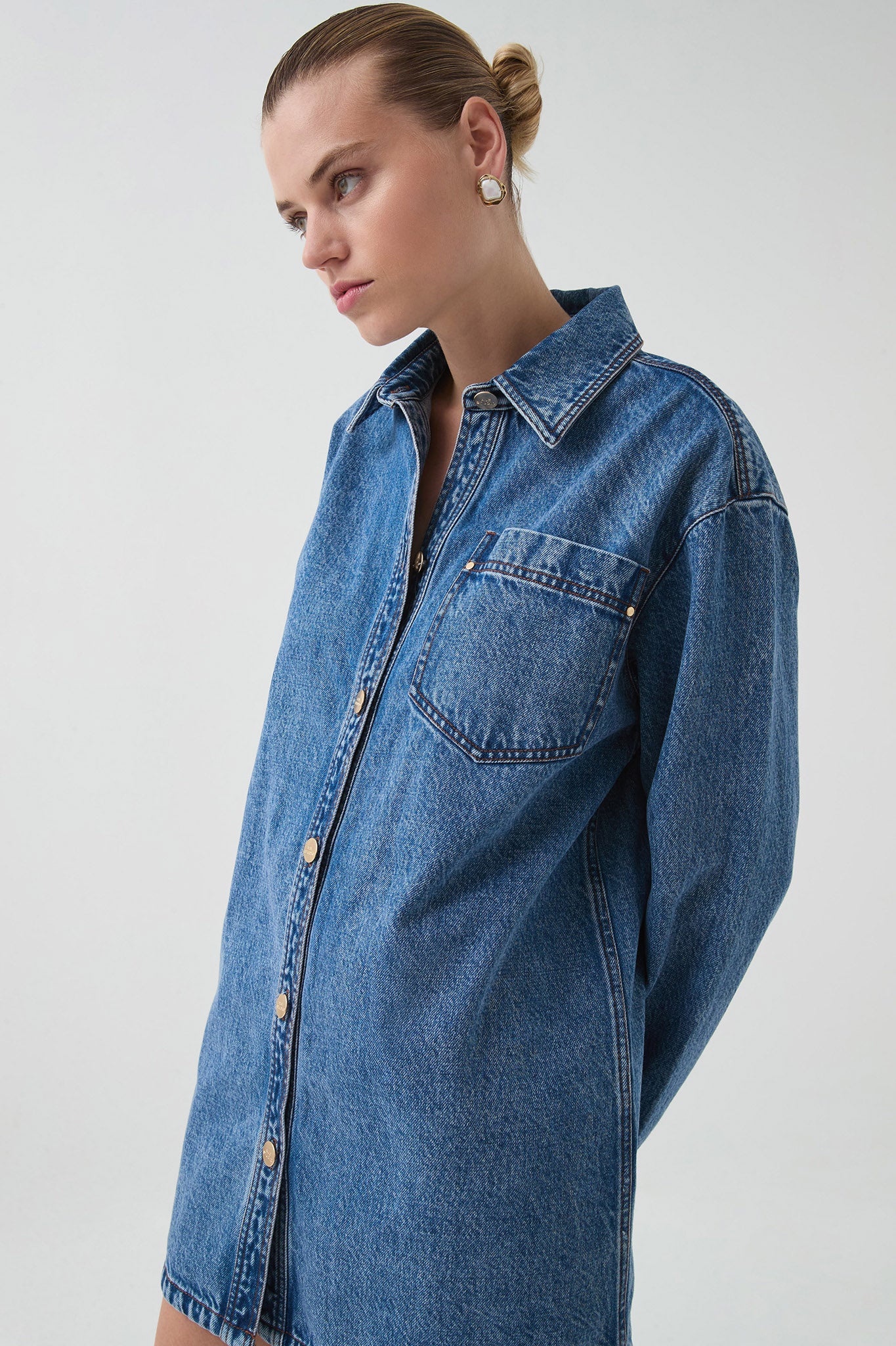 Blues Denim Shirt Dress - Image 5
