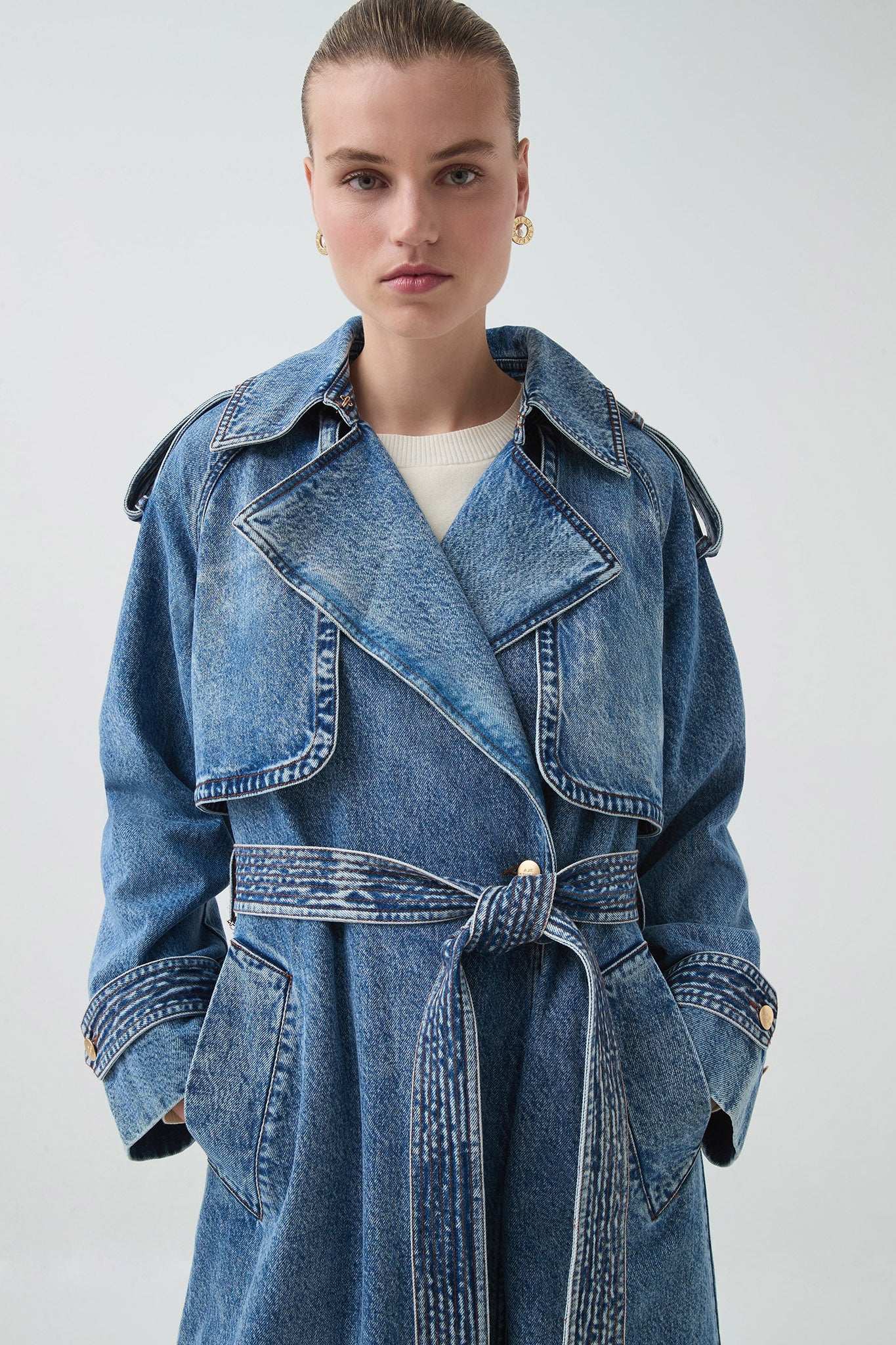 Blues Denim Trench - Image 4