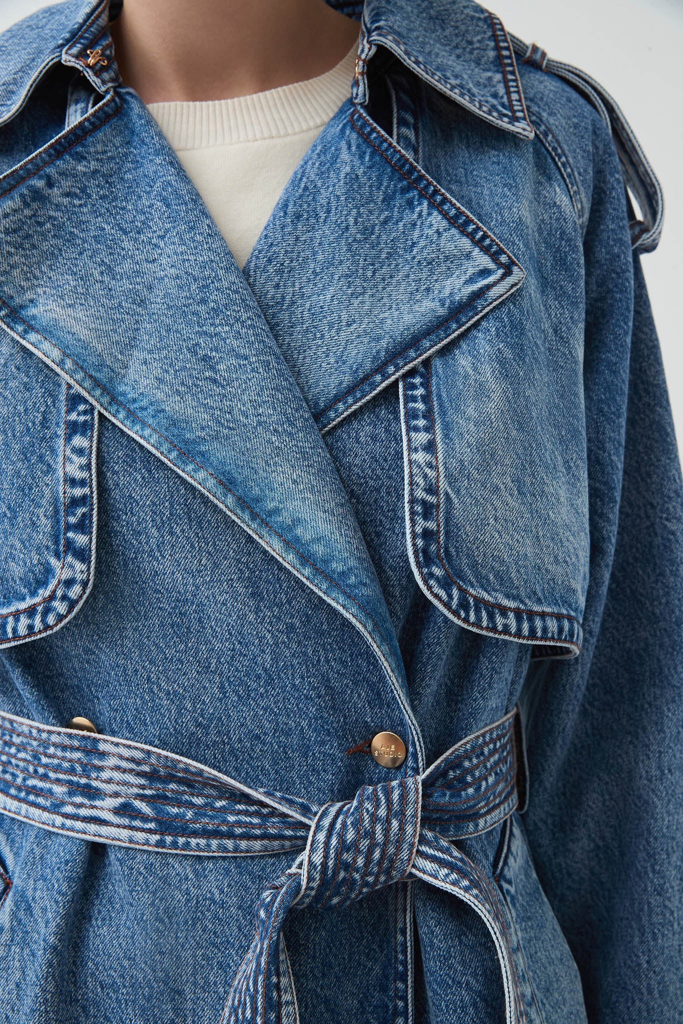 Blues Denim Trench - Image 5