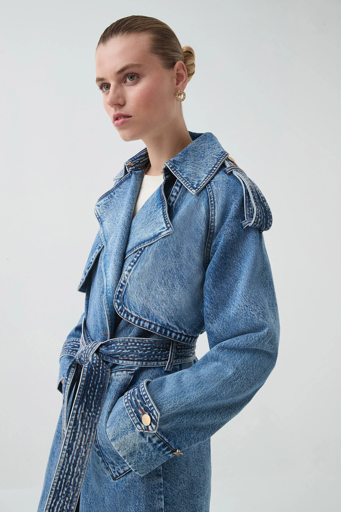 Blues Denim Trench - Image 6