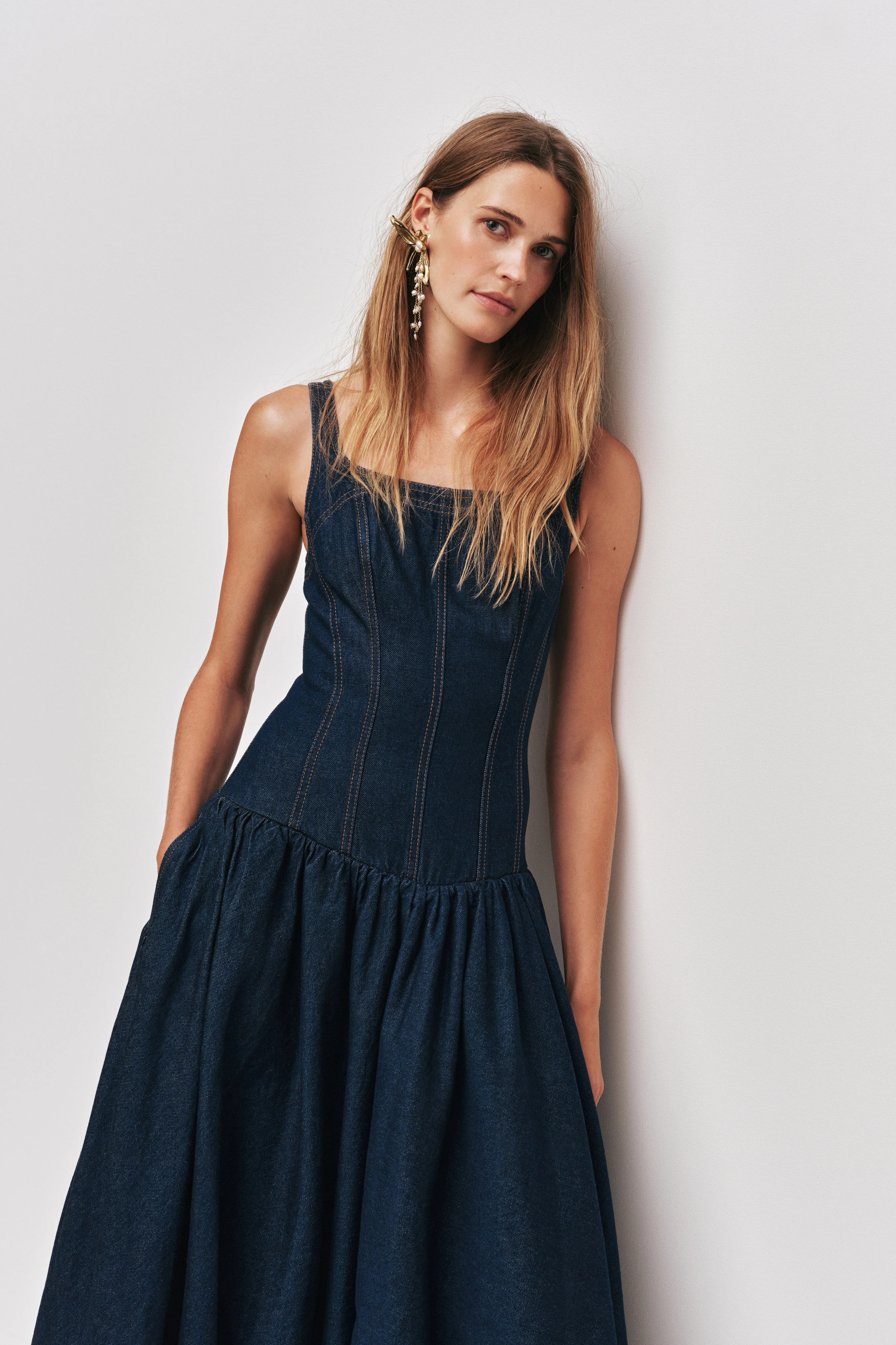 Briar Denim Midi Dress - Image 4