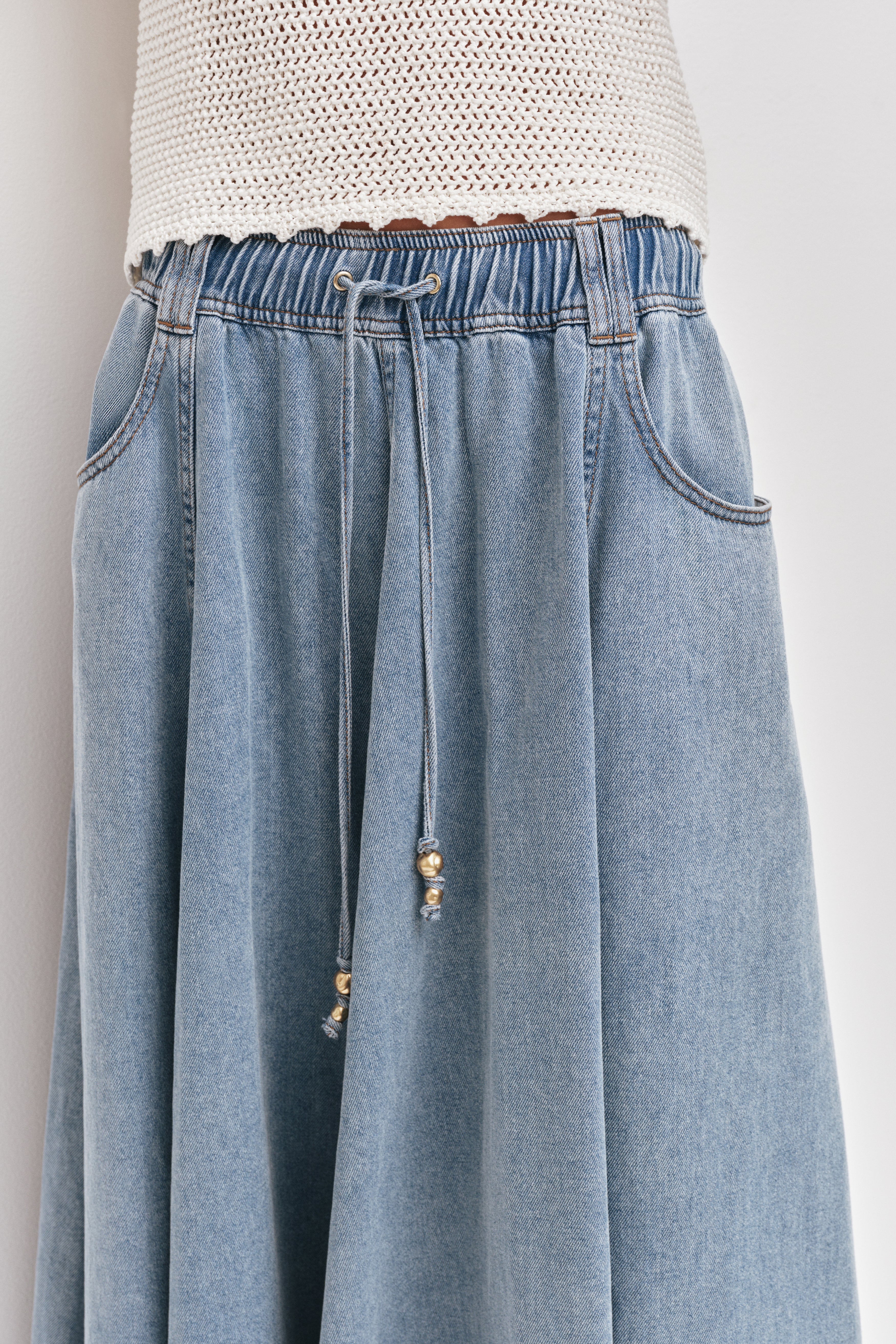 Cannes Denim Midi Skirt - Image 4
