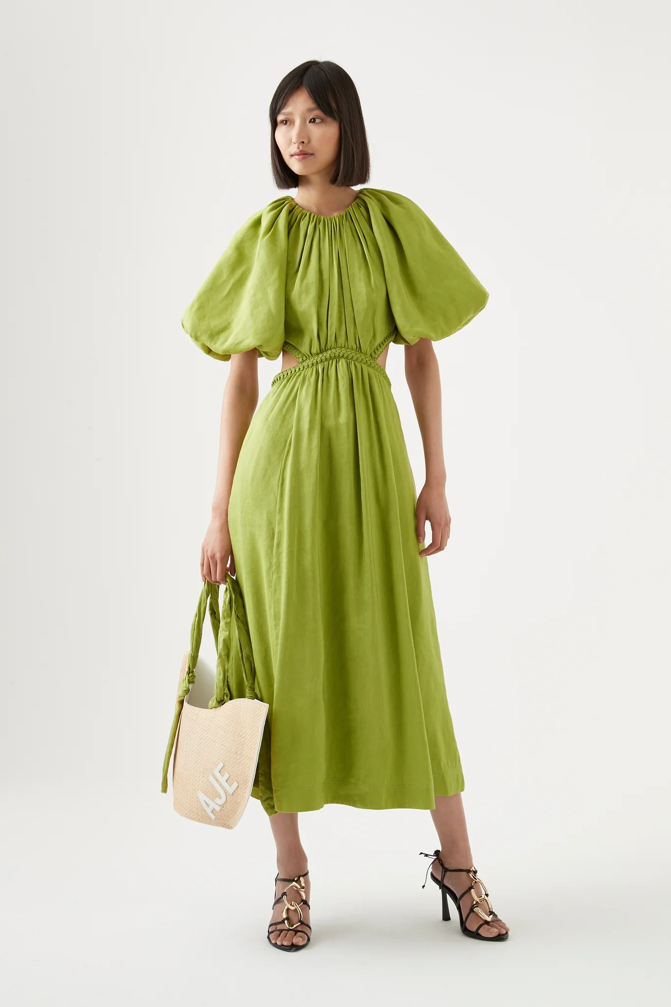 Capucine Puff Sleeve Midi Dress - Image 3