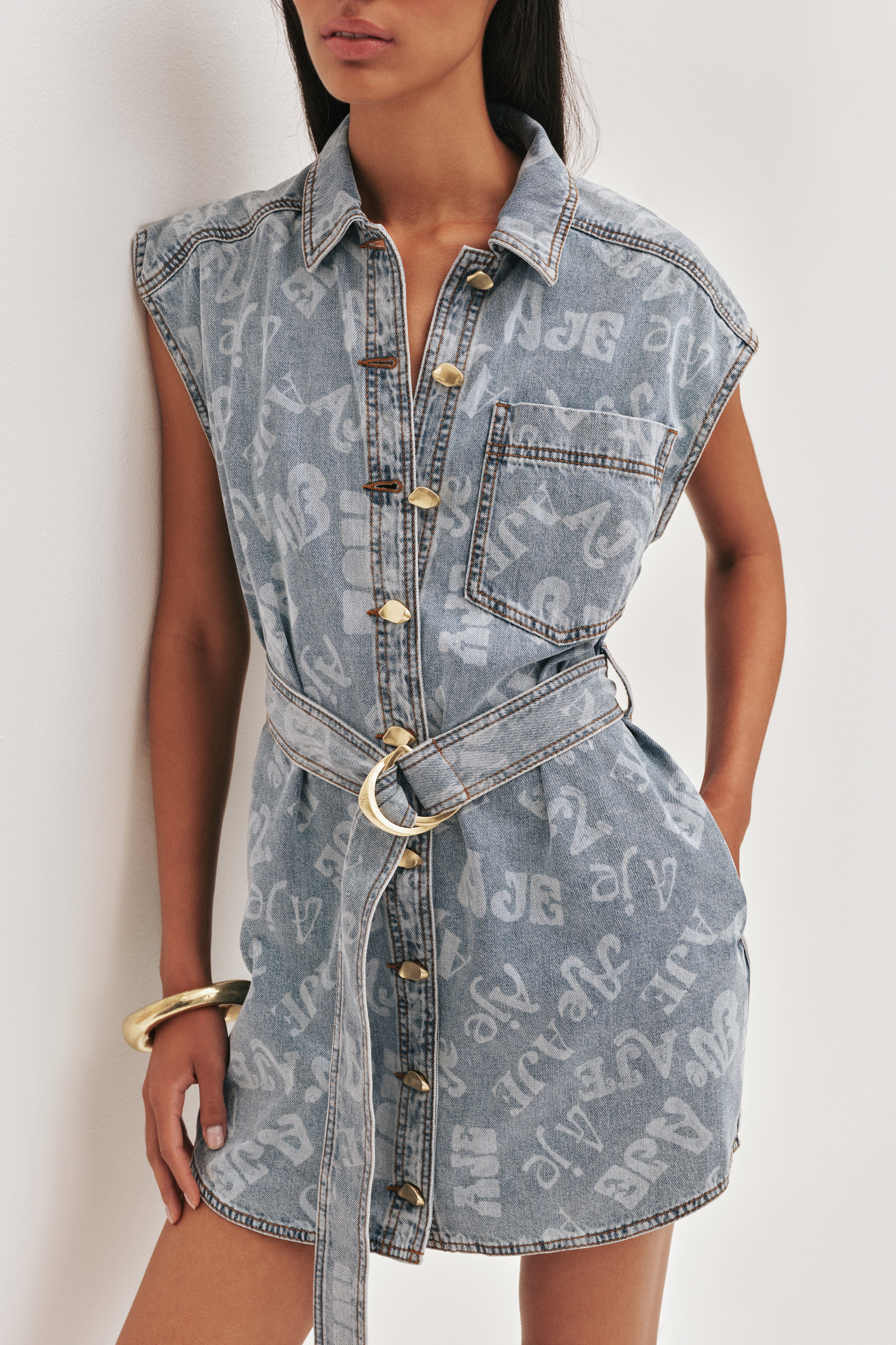 Cary Denim Mini Dress - Image 3
