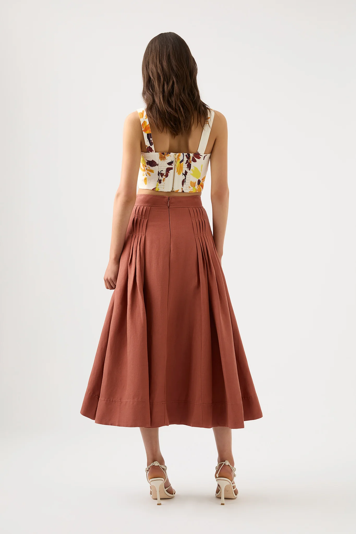 Chloe Tuck Detail Midi Skirt - Image 6