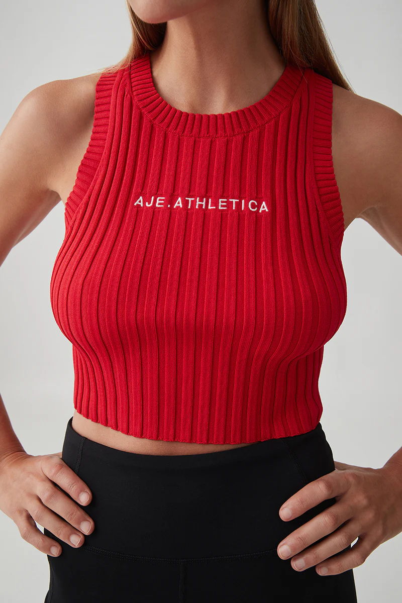 Cropped Knitted Logo Tank 135 - Image 9