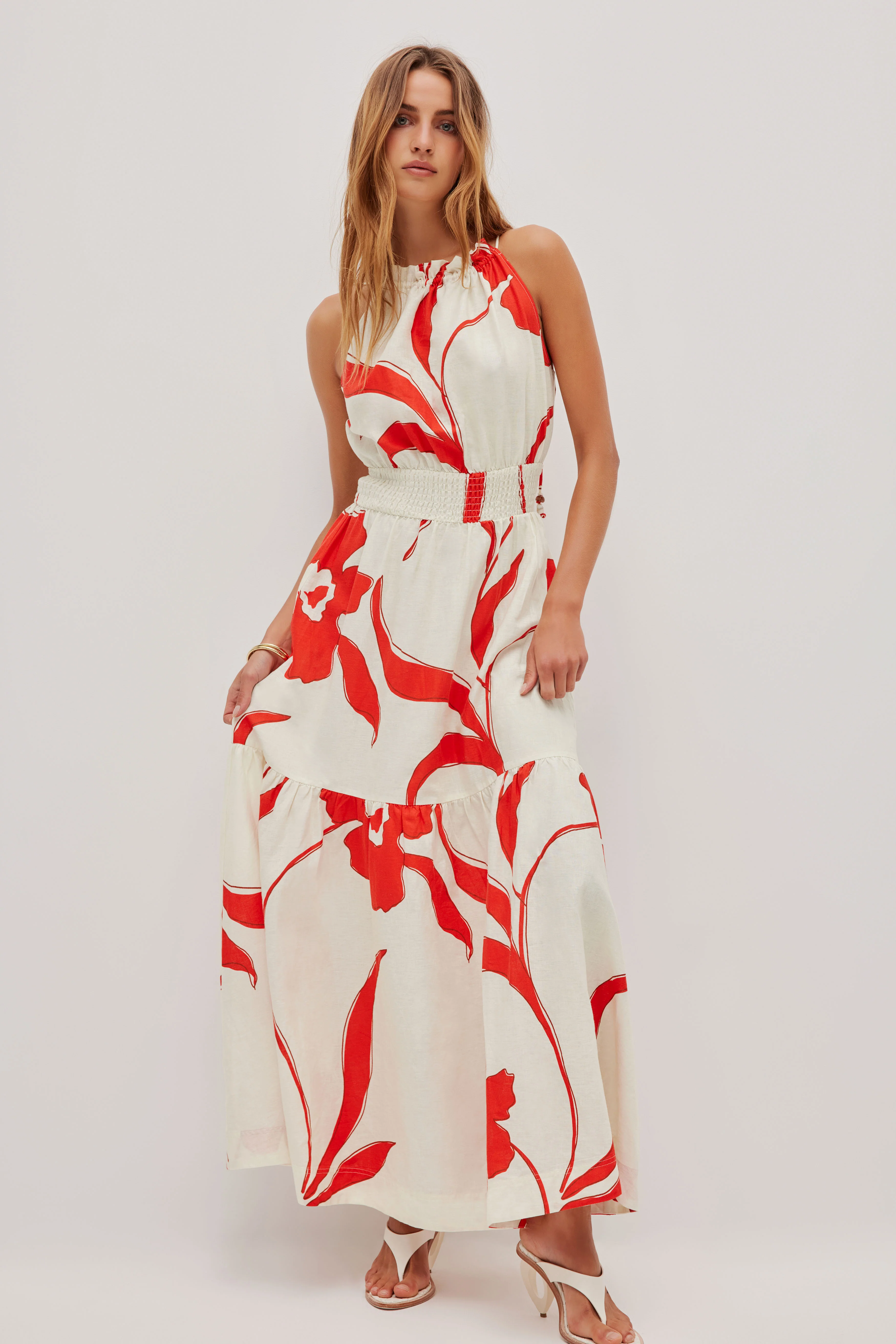 Elara Gathered Maxi Dress
