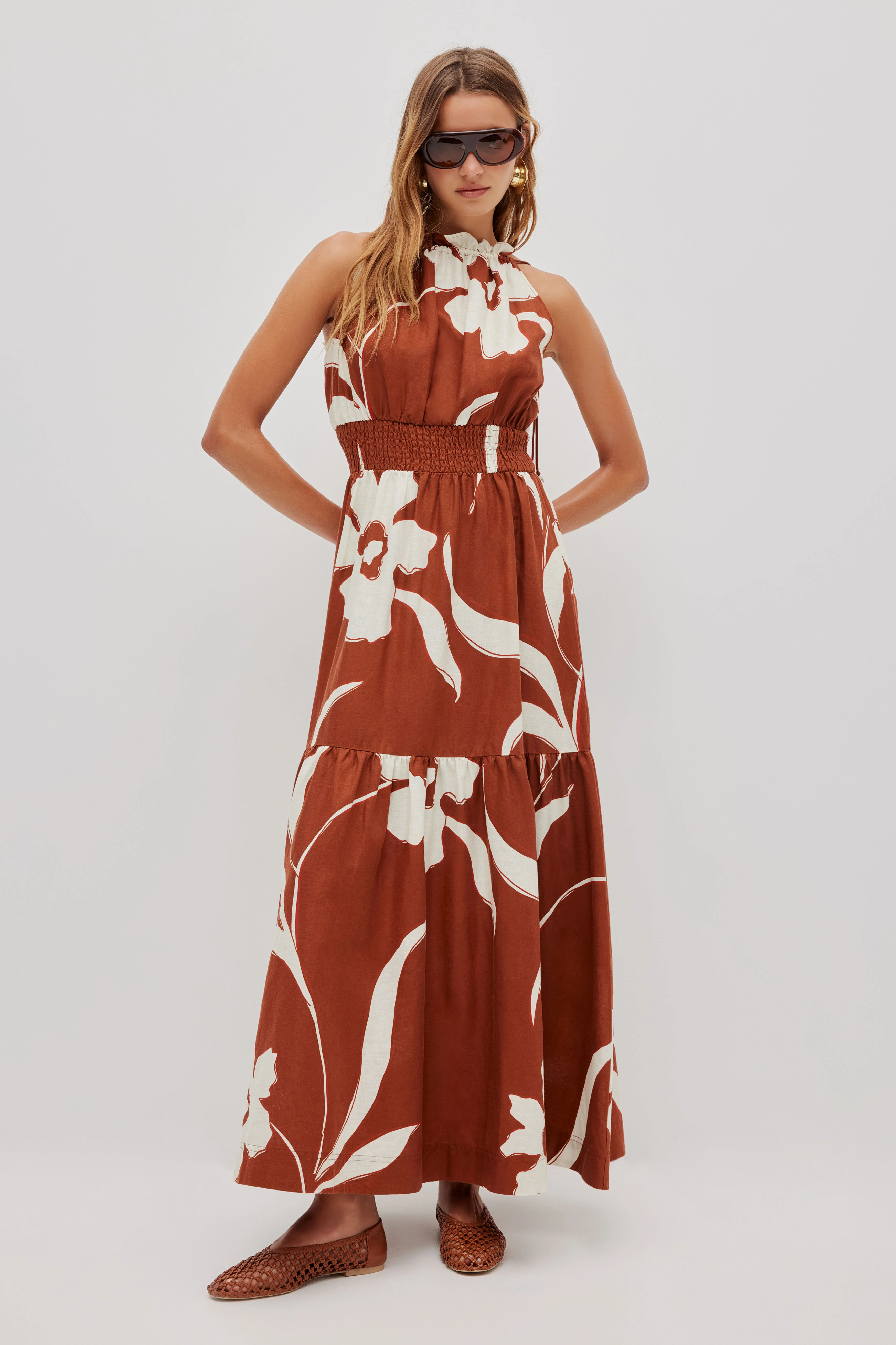 Elara Gathered Maxi Dress