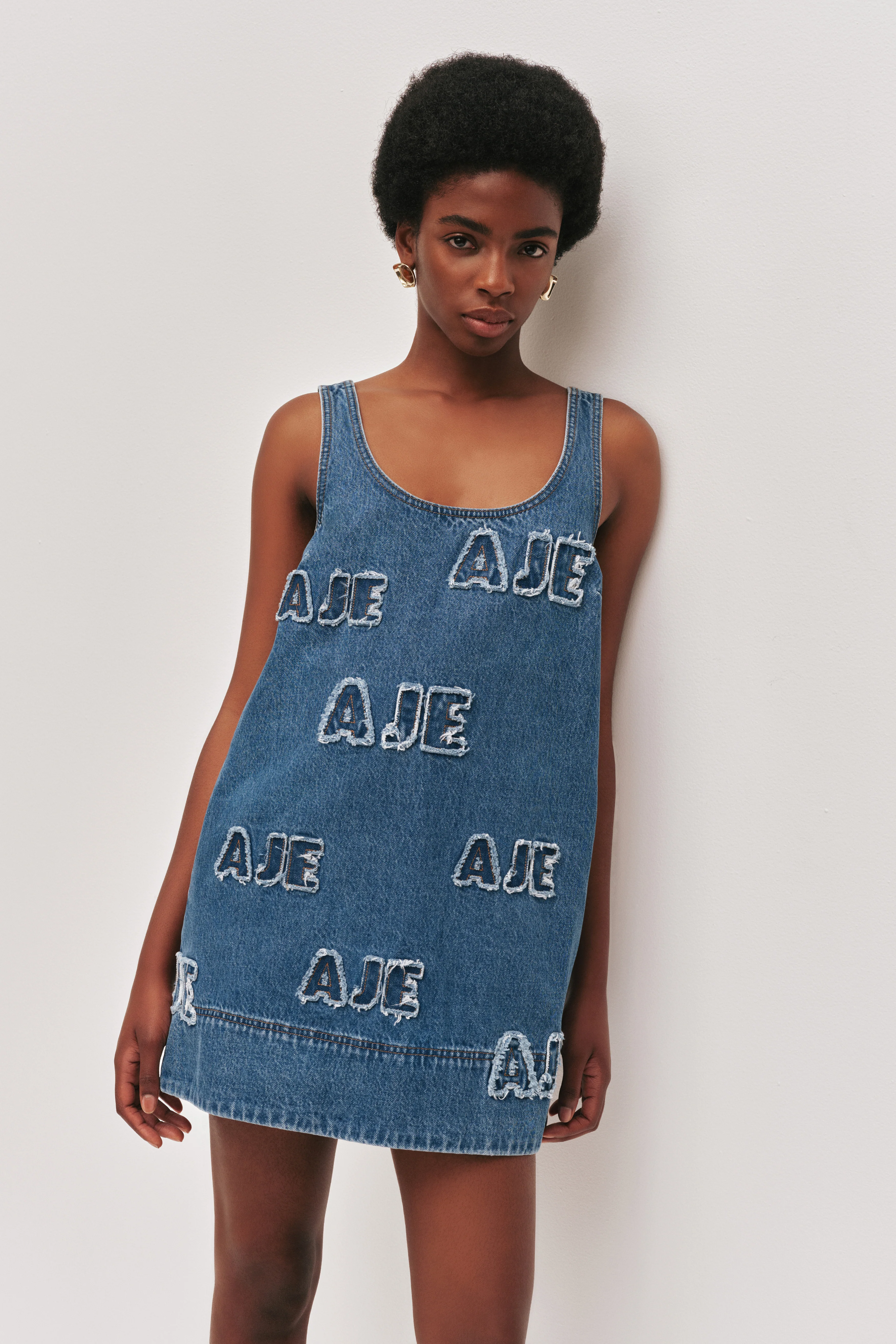 Electra Logo Denim Mini Dress - Image 4
