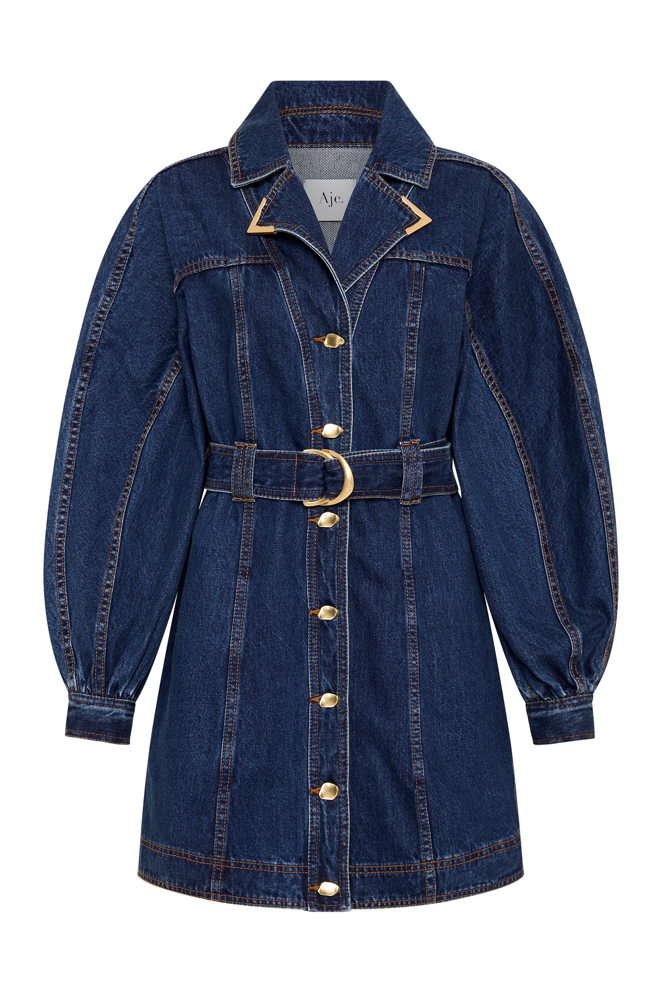 Elena Belted Denim Mini Dress - Image 2