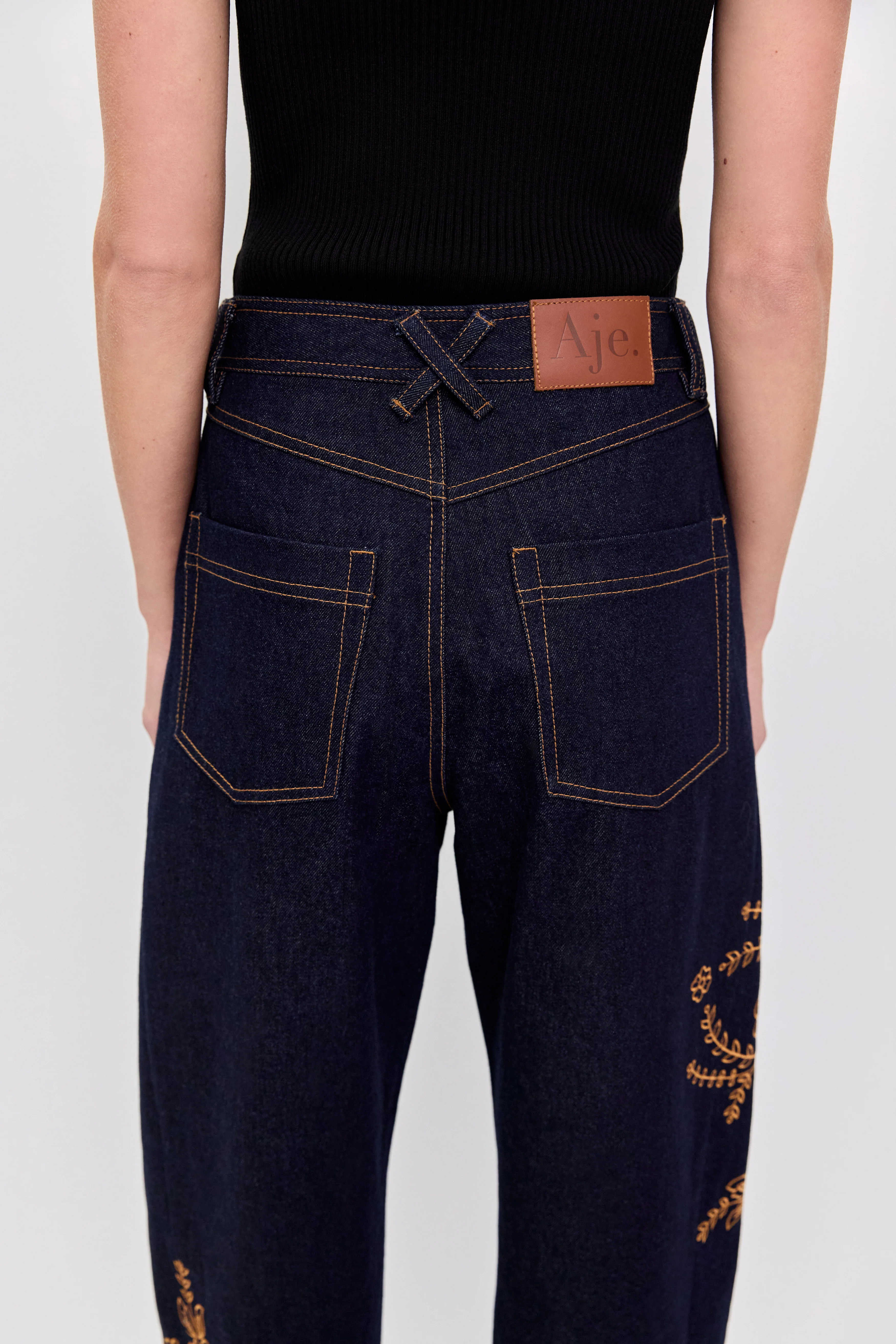 Elora Embroidered Denim Jeans - Image 6