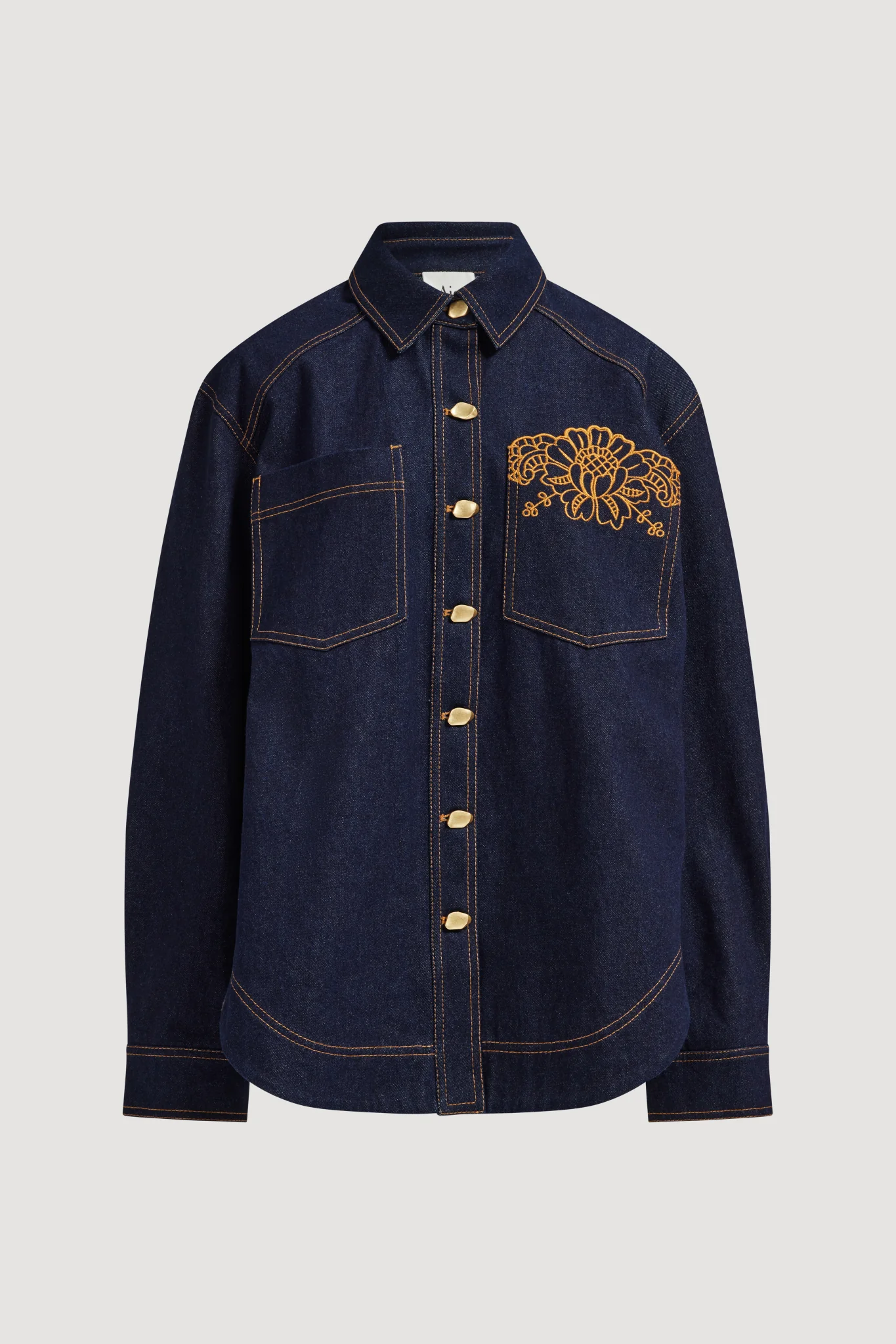 Elora Embroidered Denim Shirt - Image 2