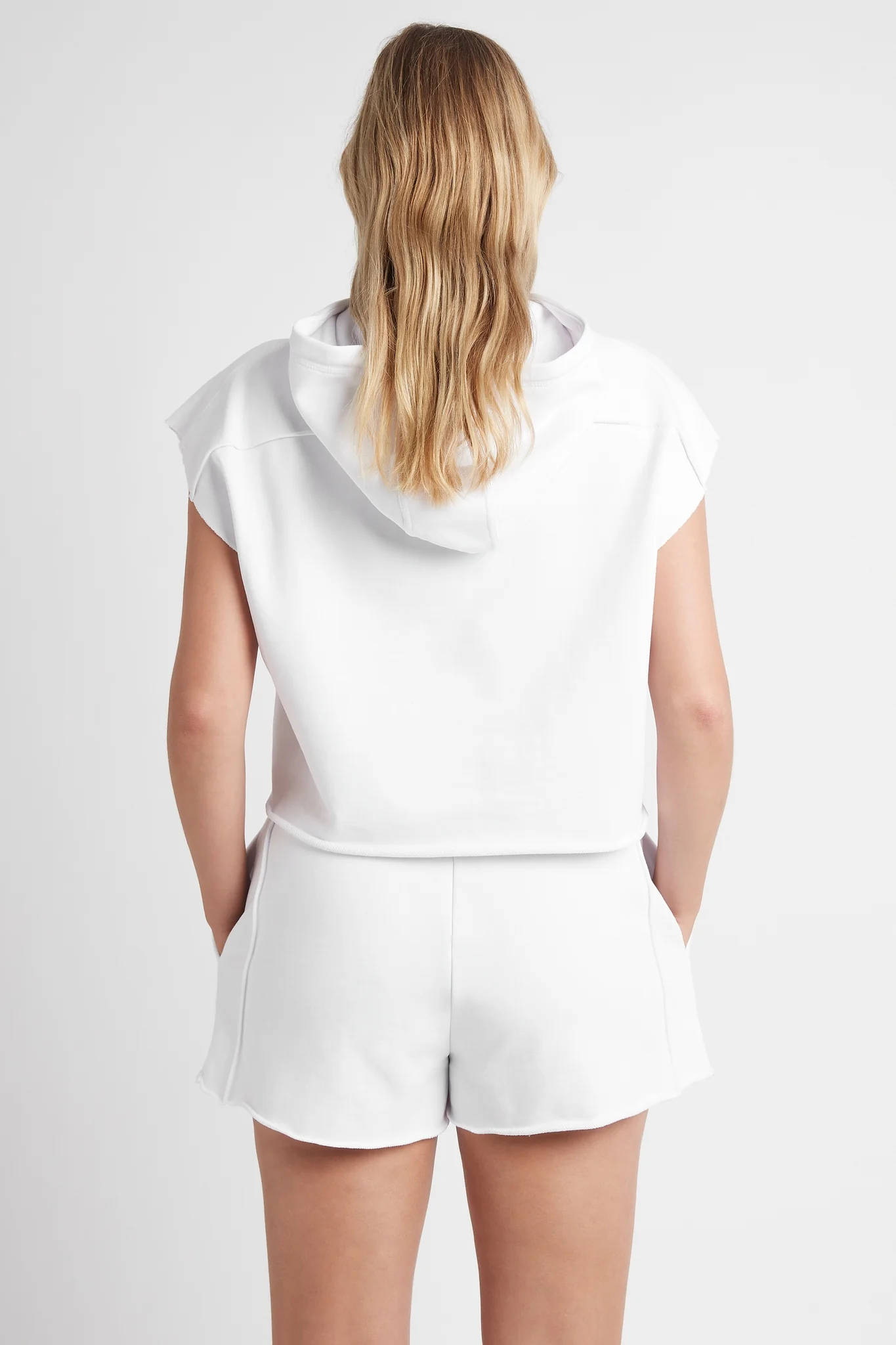 Embossed Classic Short Sleeve Cropped Hoodie 402 - Image 10