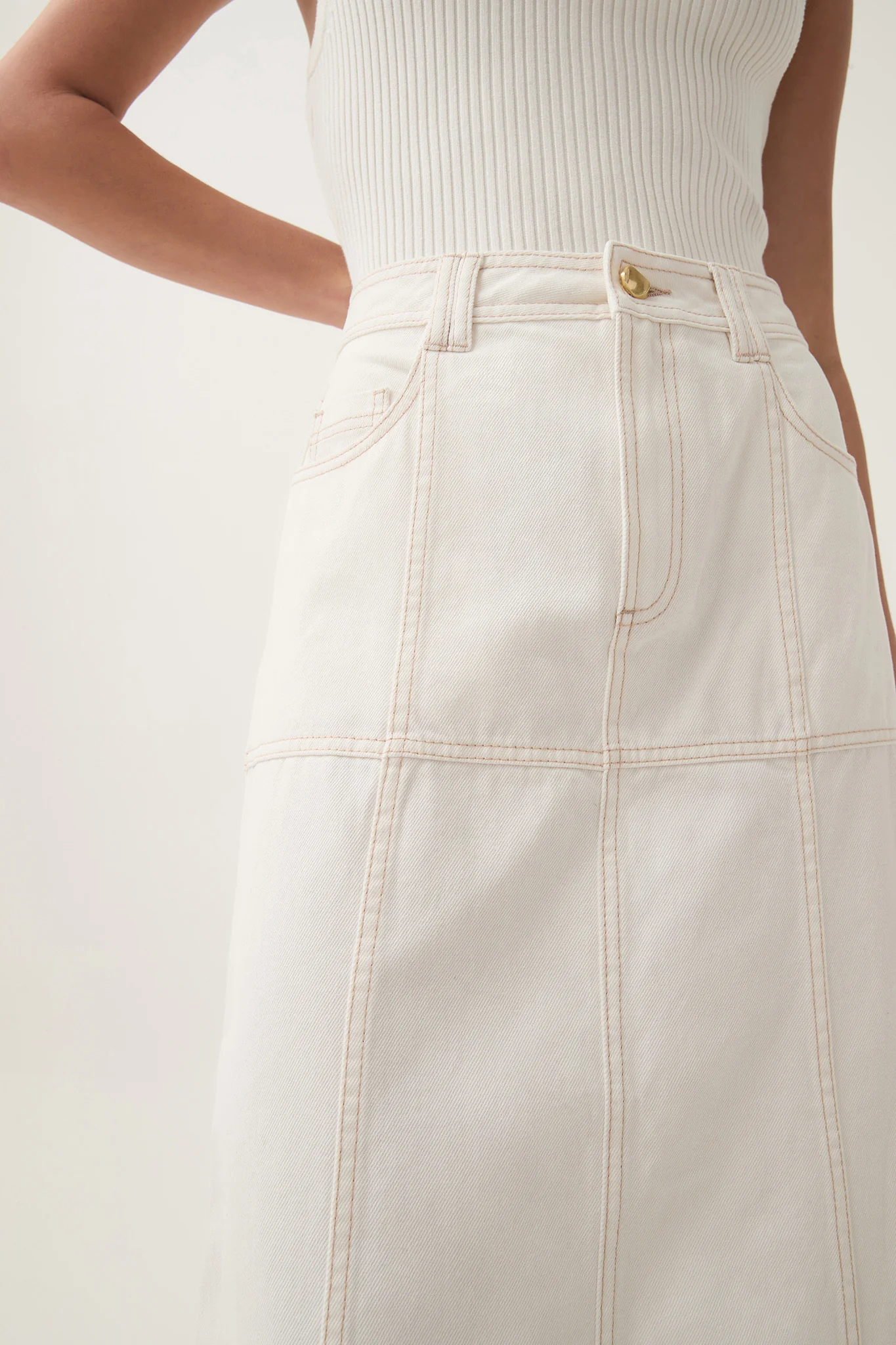 Emilie Denim Midi Skirt - Image 4