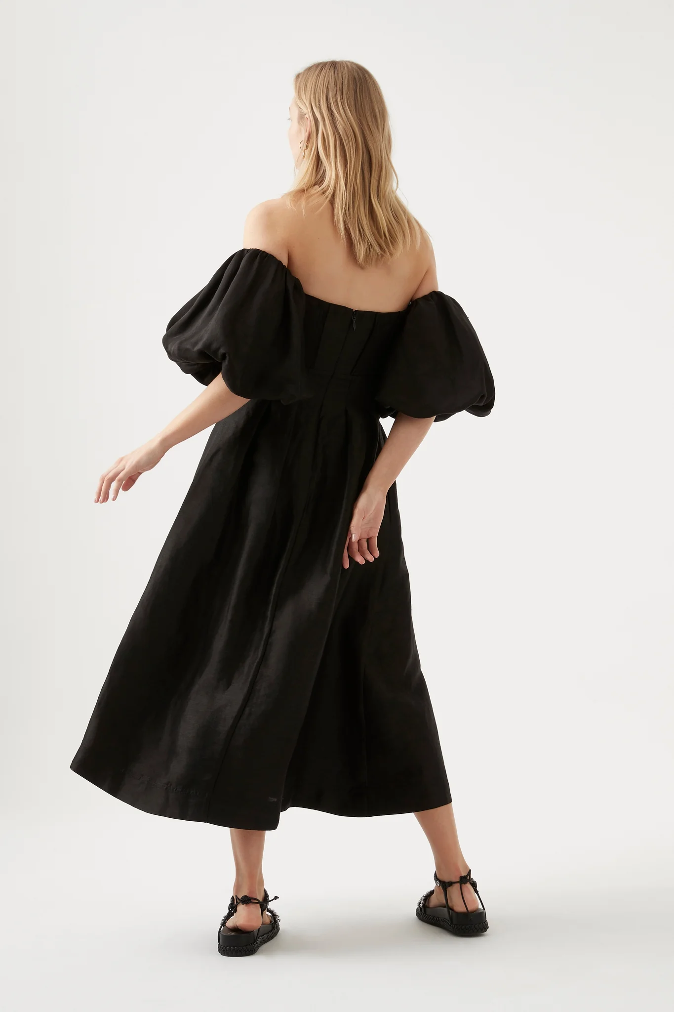 Eugenie Off Shoulder Midi Dress - Image 6