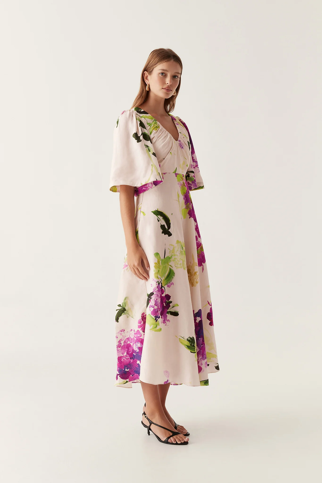 Gilda Bell Sleeve Midi Dress - Image 3