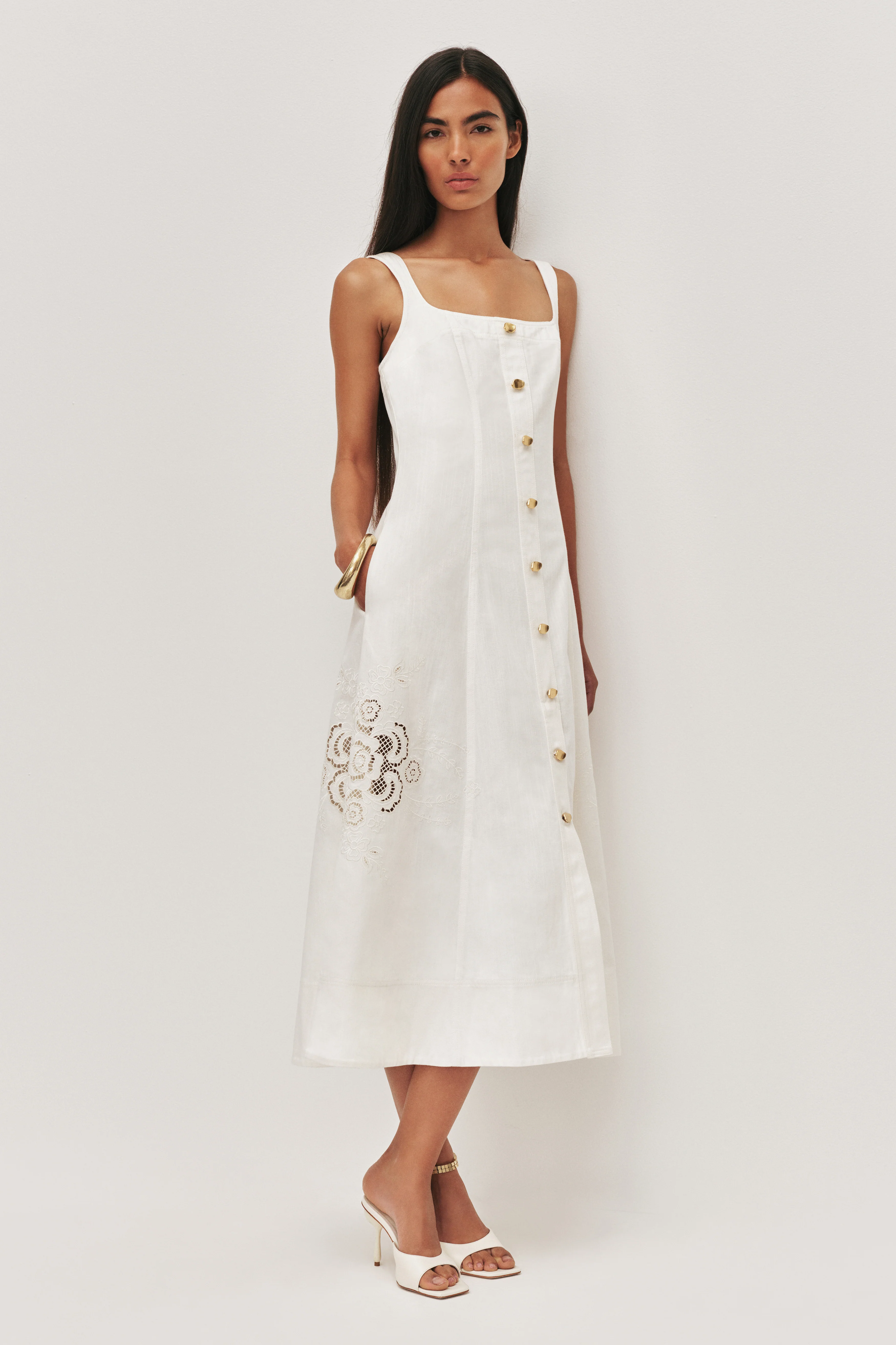 Halo Embroidered Midi Dress - Image 3
