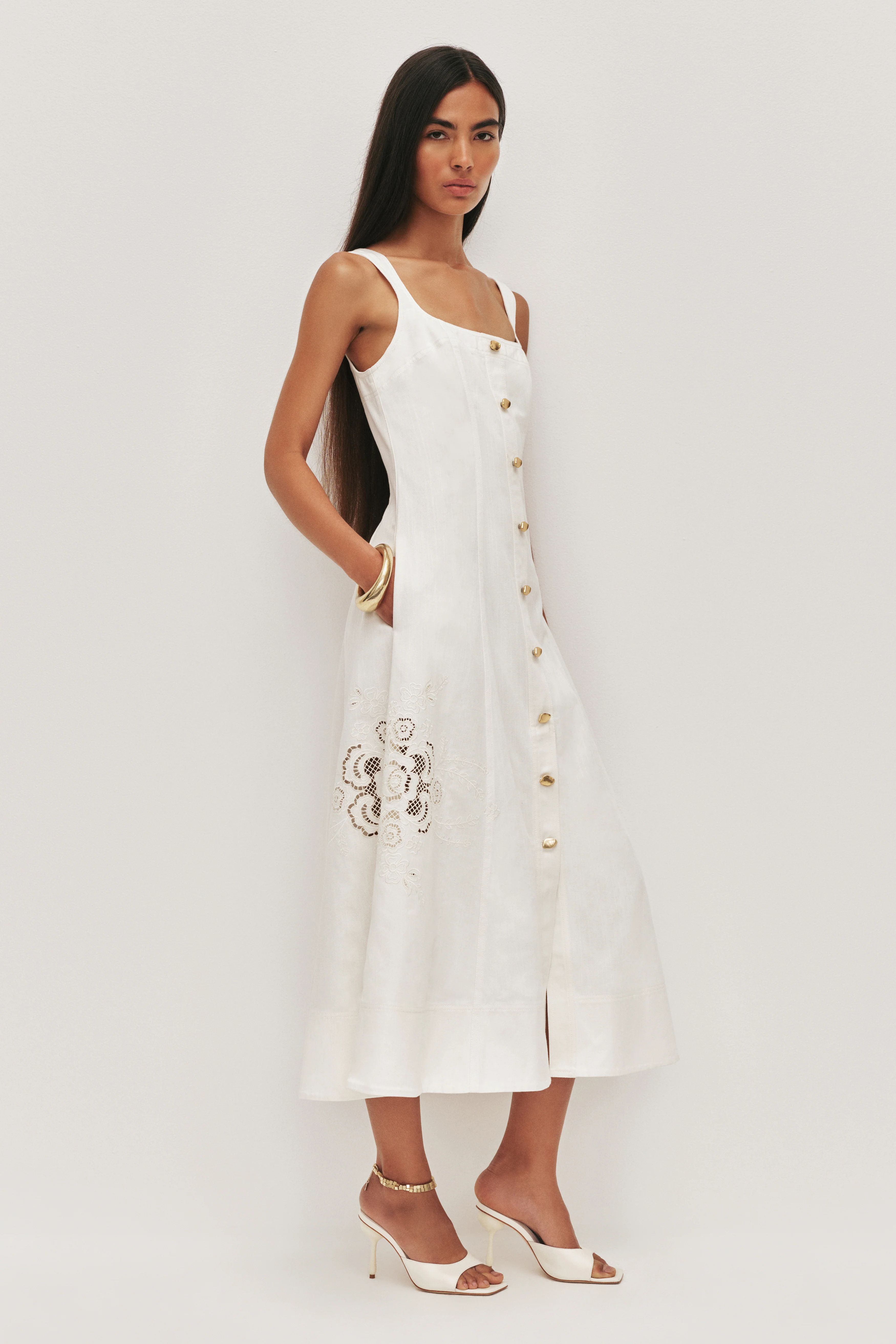 Halo Embroidered Midi Dress - Image 6