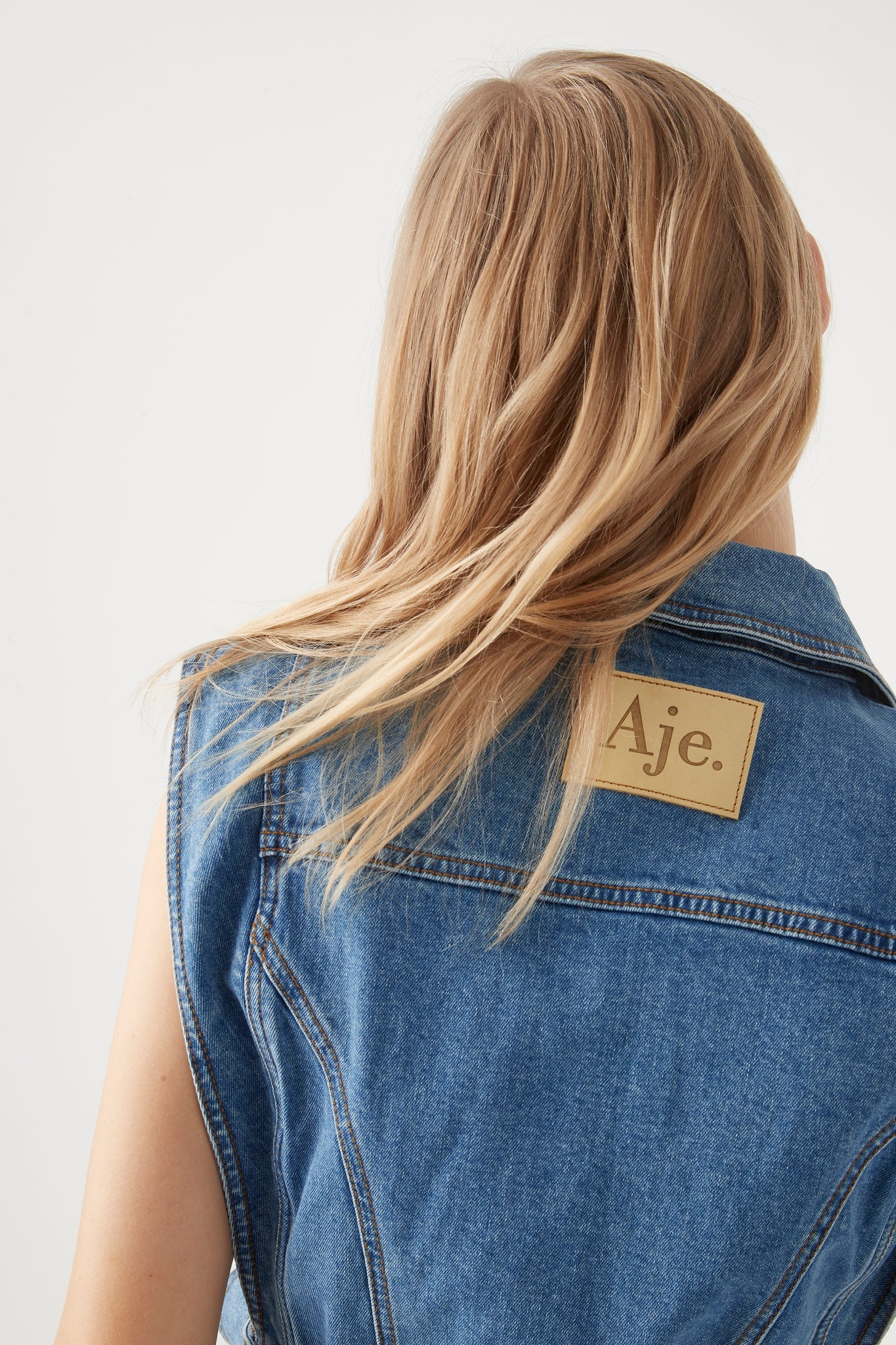 Julia Denim Ruffle Hem Mini Dress - Image 4