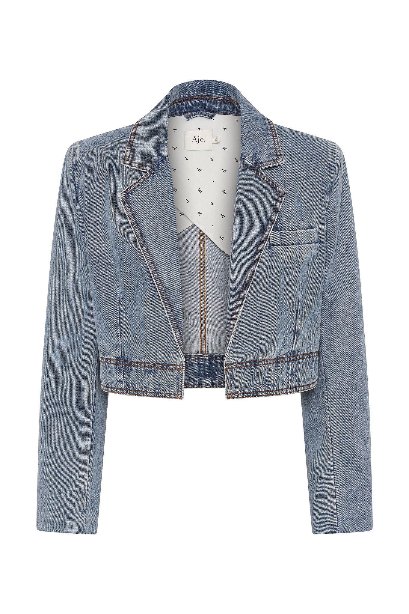 Juno Cropped Denim Blazer - Image 2