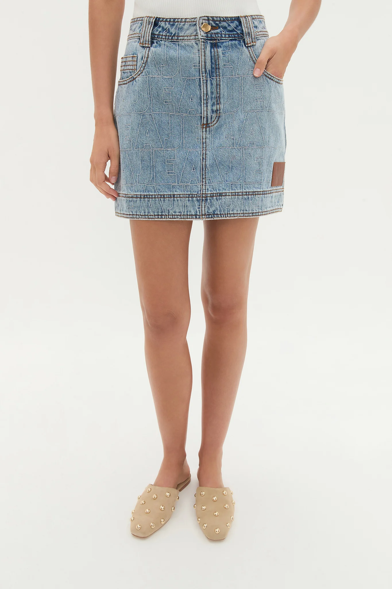 Kindle Denim Mini Skirt - Image 4