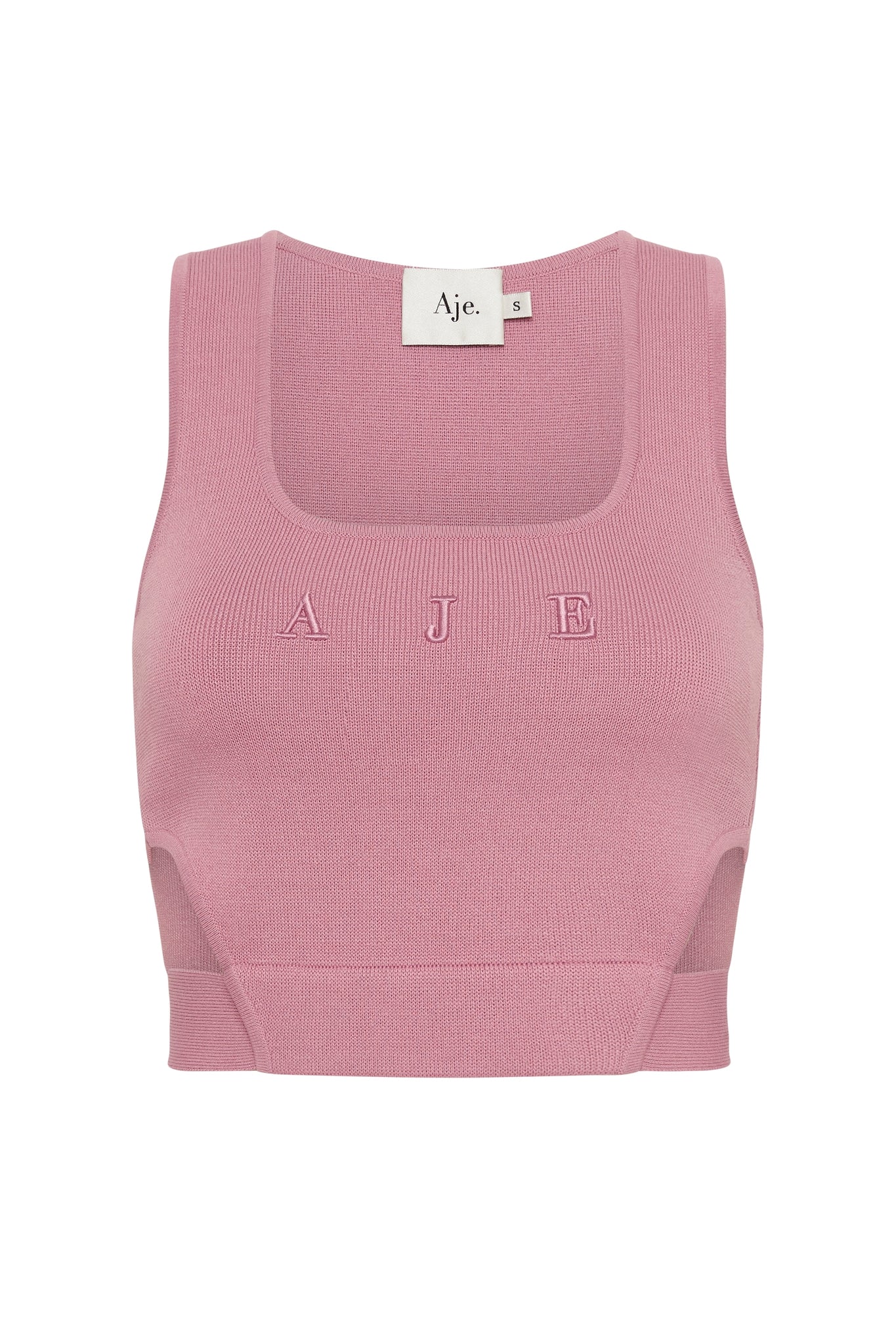 Livadi Cropped Tie Knit Logo Top - Image 2