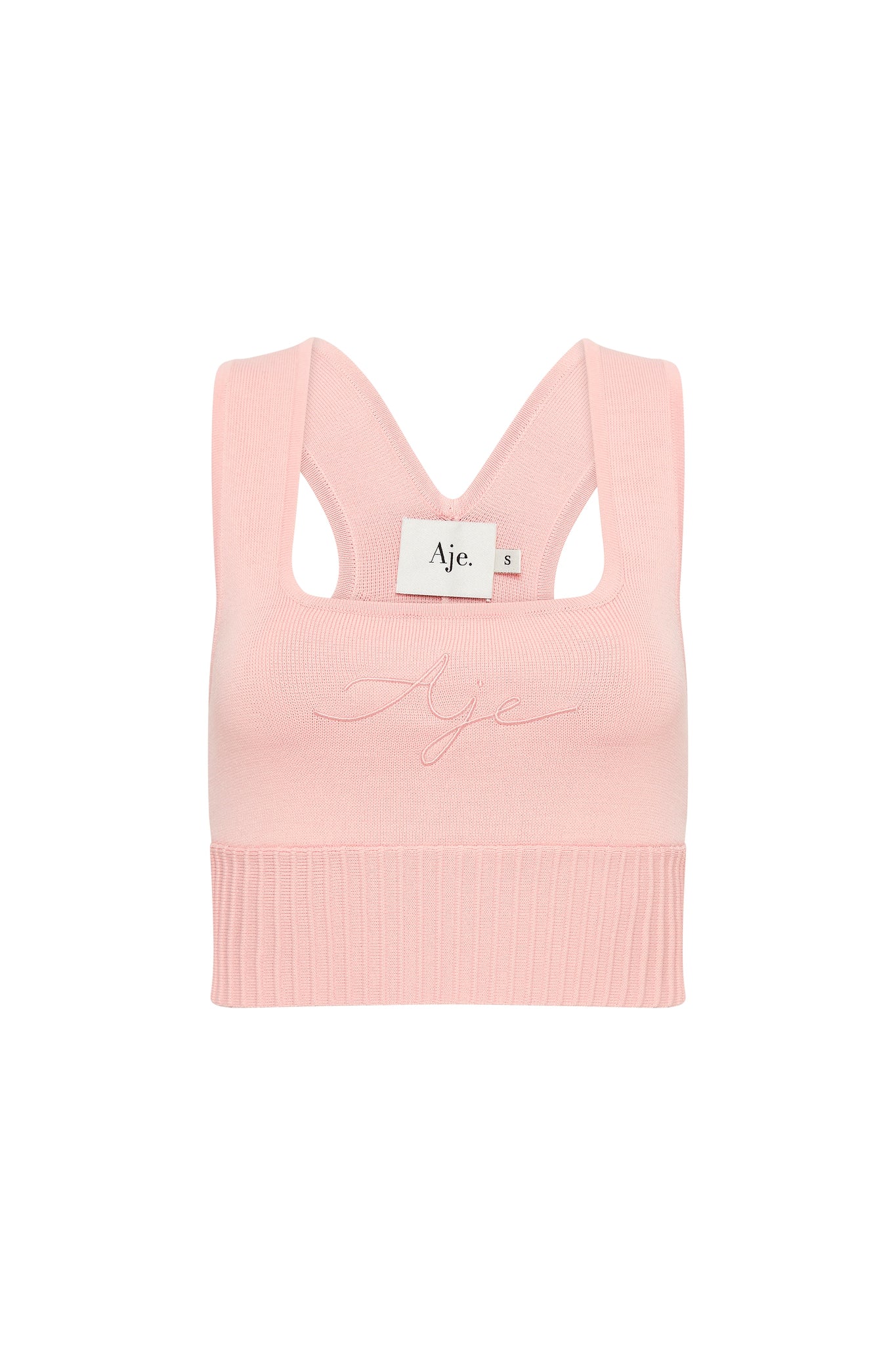 Livadi Cut Out Knit Logo Crop Top - Image 2