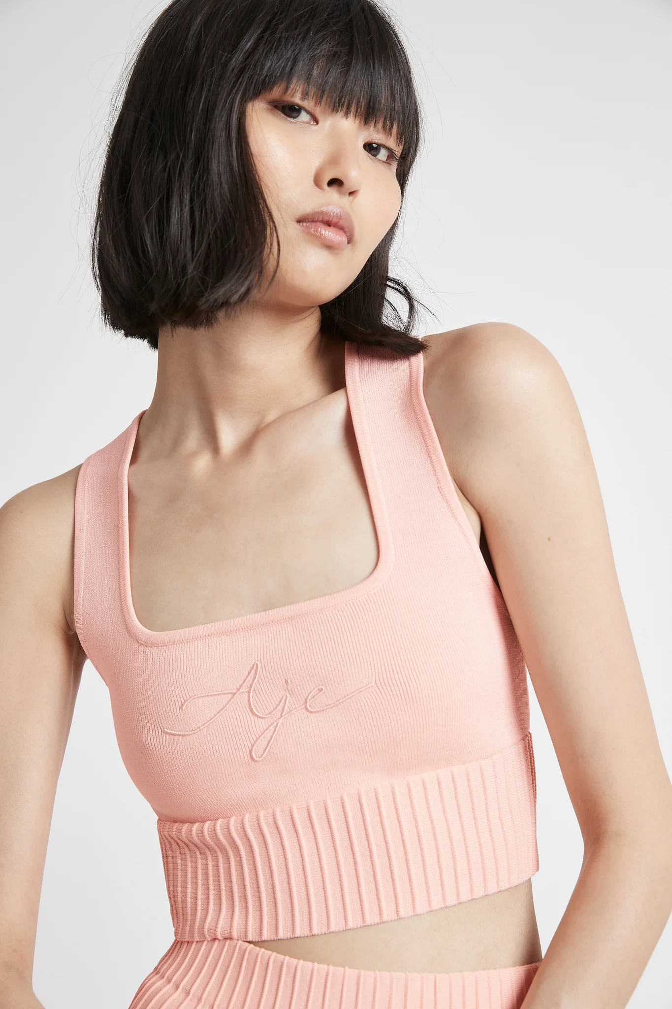 Livadi Cut Out Knit Logo Crop Top - Image 4
