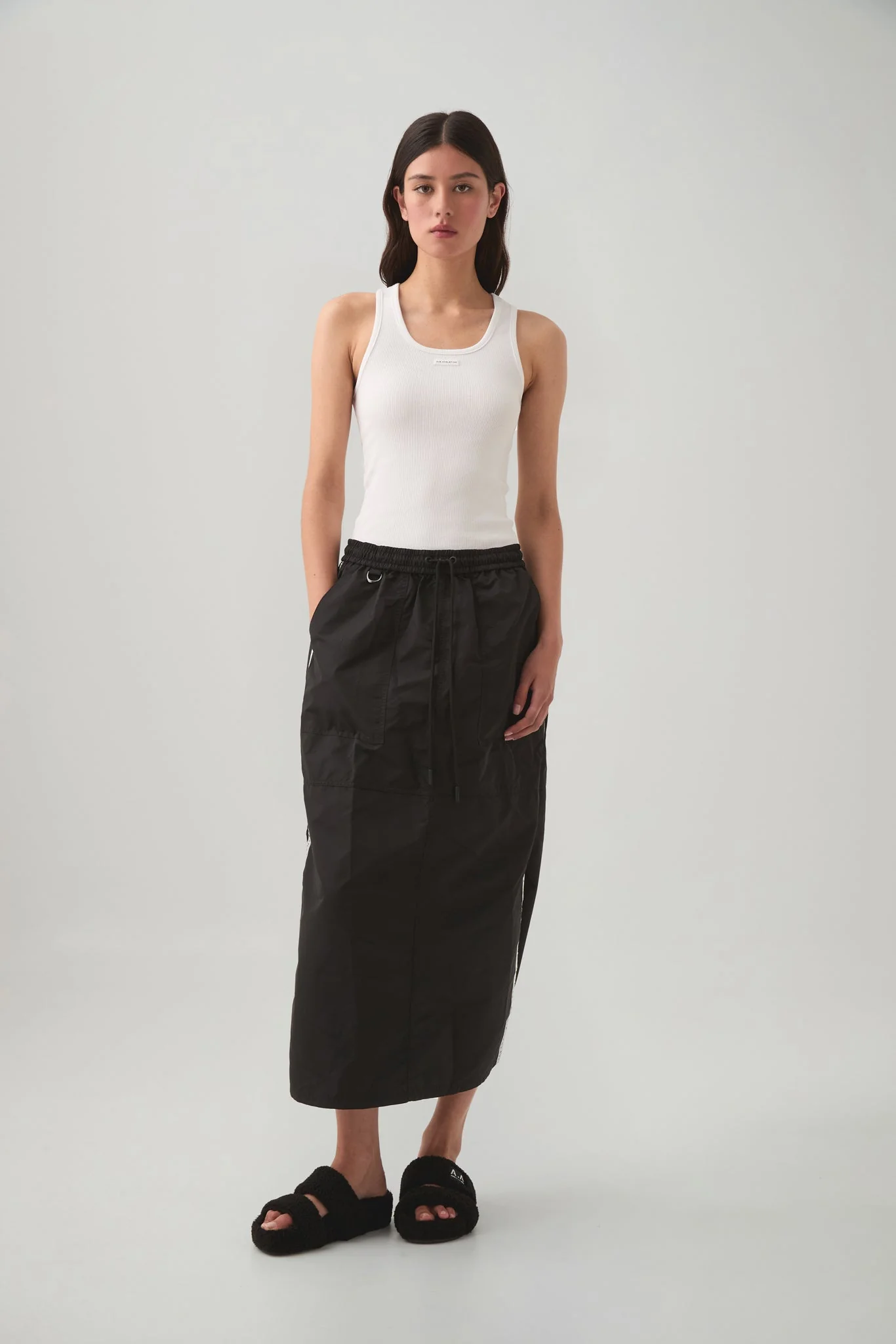 Logo Tape Spray Midi Skirt 647 - Image 23