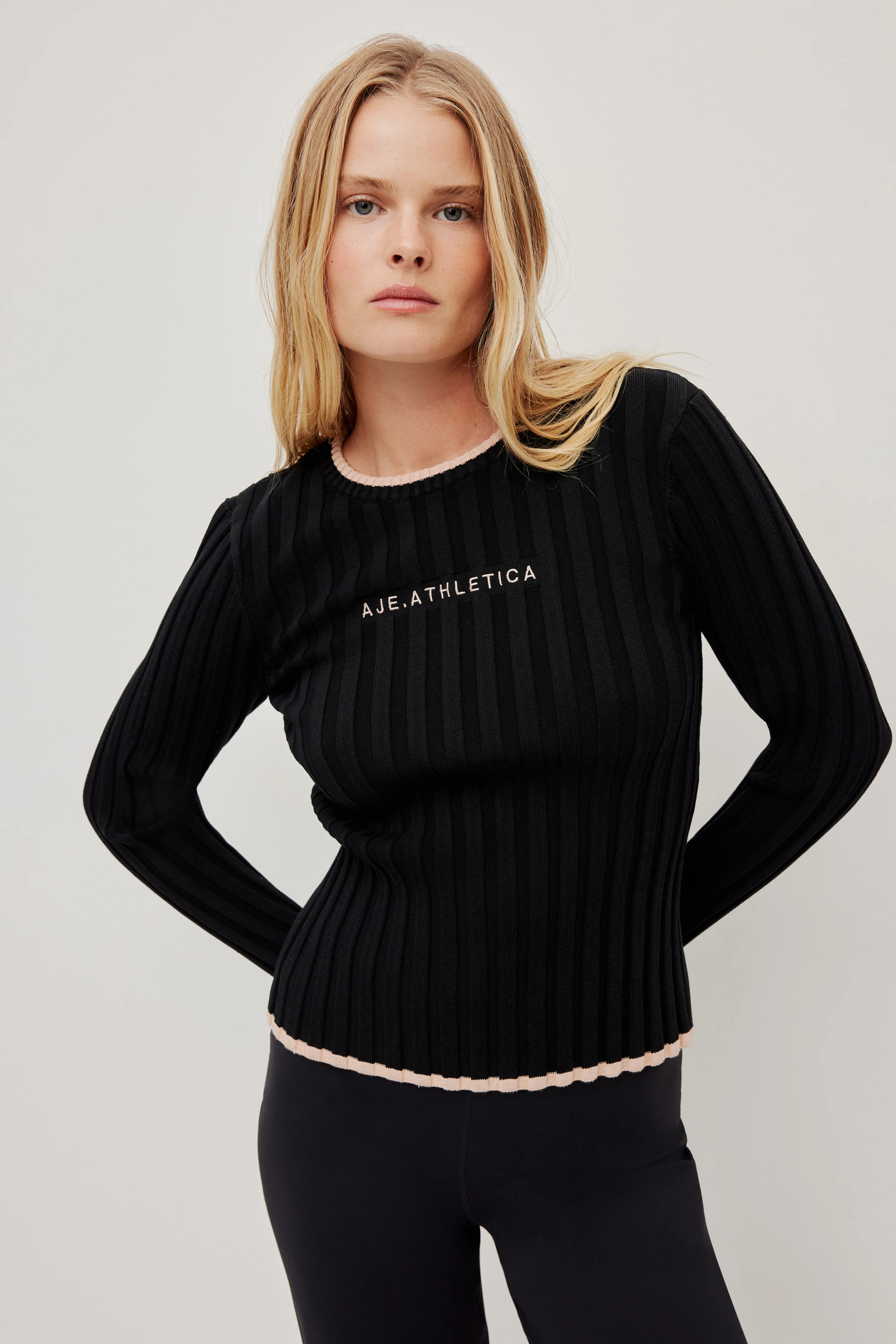 Long Sleeve Rib Knit Top 438 - Image 3