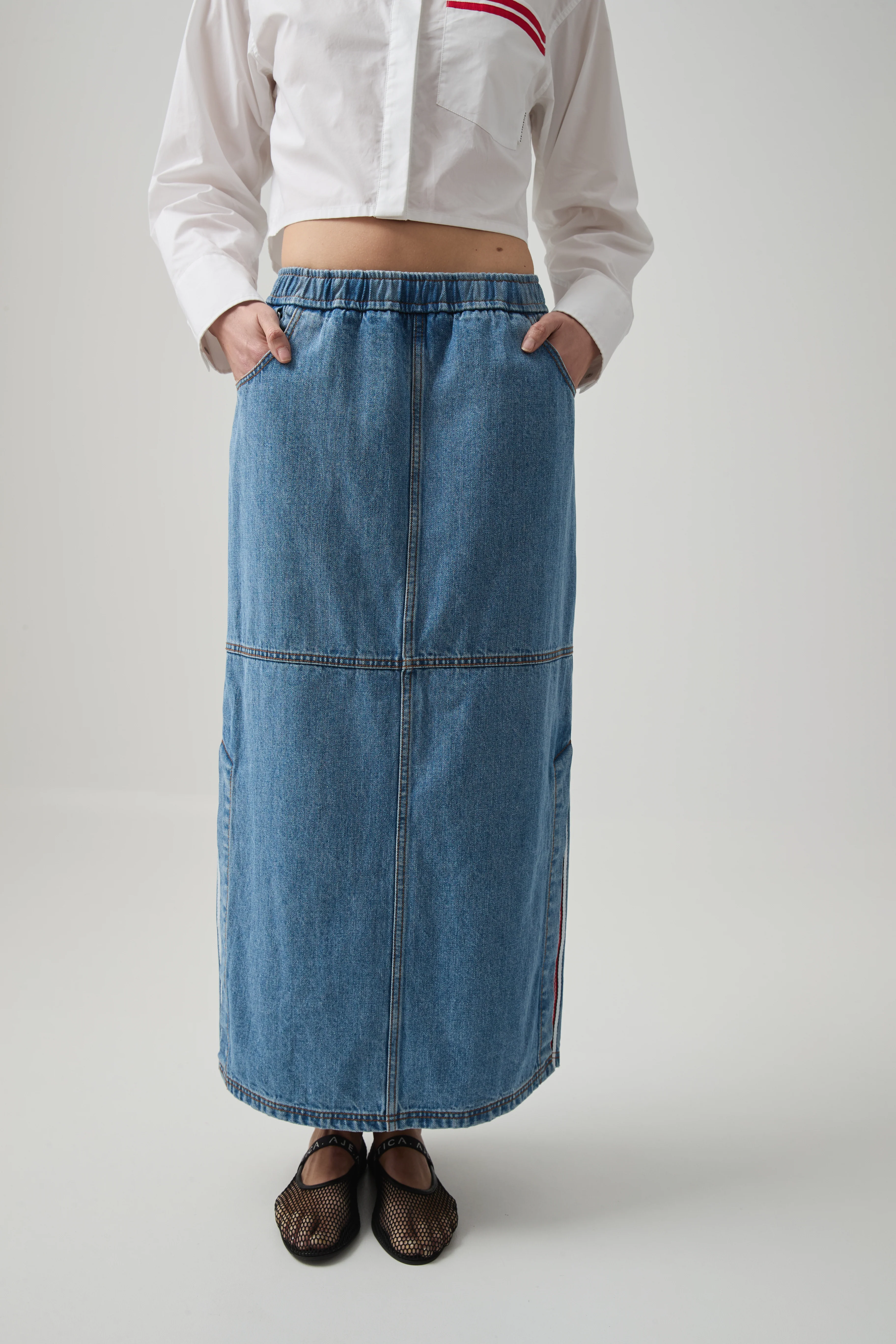 Longline Denim Skirt - Image 5
