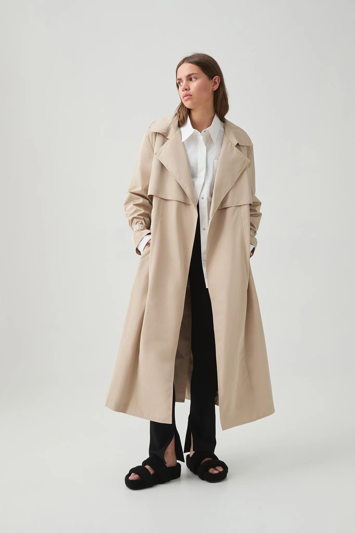 Longline Wrap Trench Coat 705 - Image 3