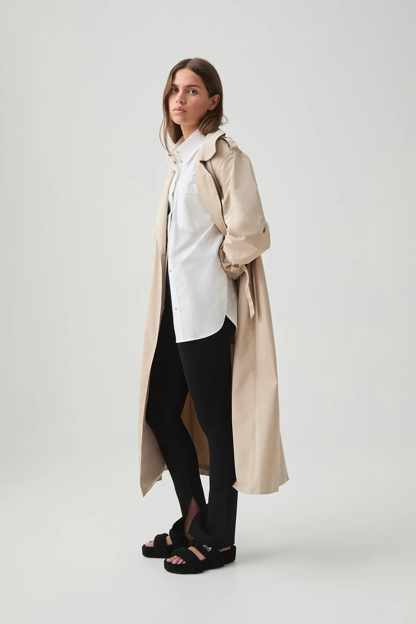 Longline Wrap Trench Coat 705 - Image 4